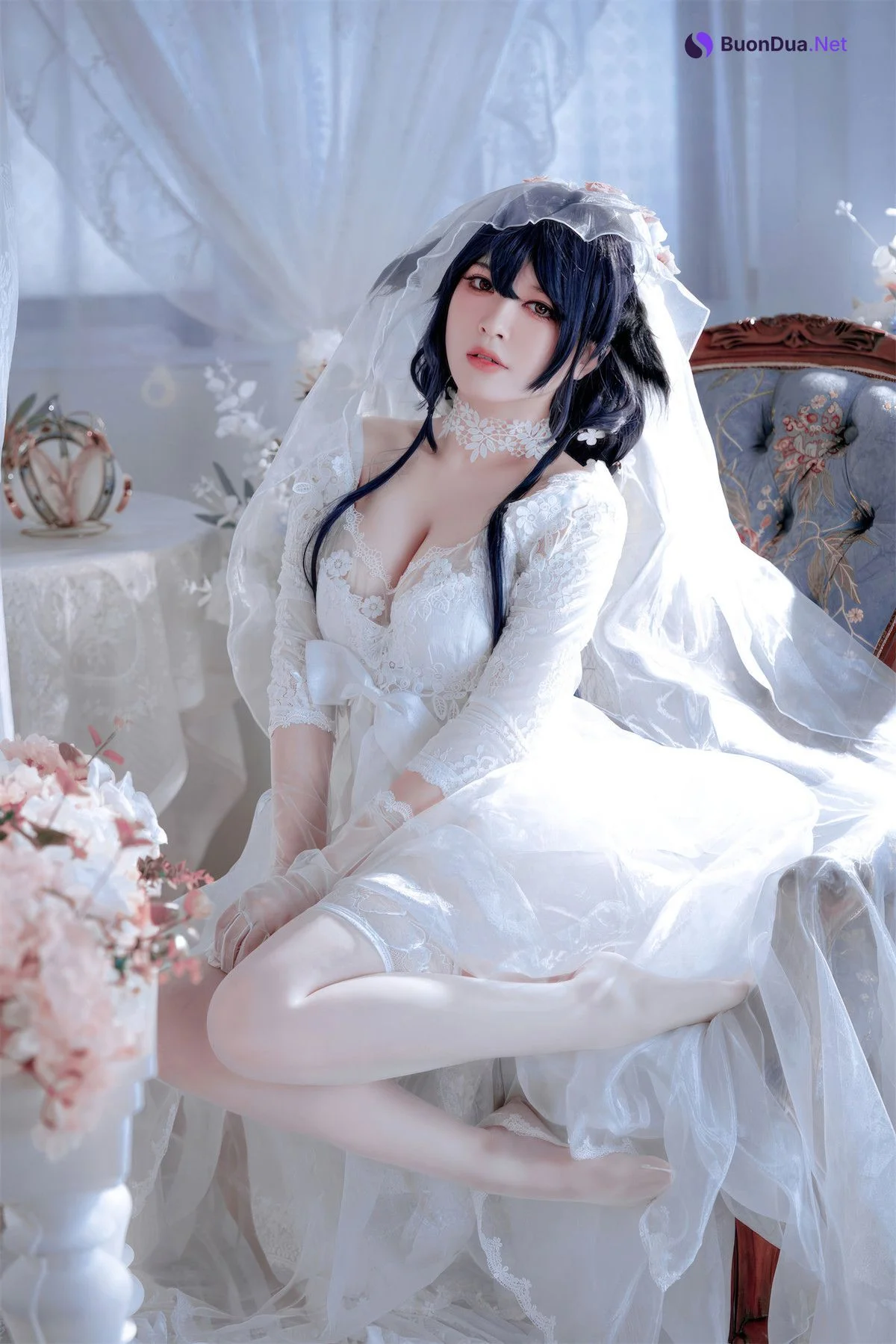 Cosplay 半半子Banbanko 碧蓝航线 吾妻花嫁 - Photo 2