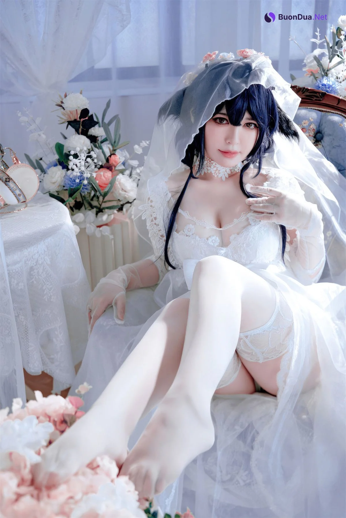 Cosplay 半半子Banbanko 碧蓝航线 吾妻花嫁 - Photo 5