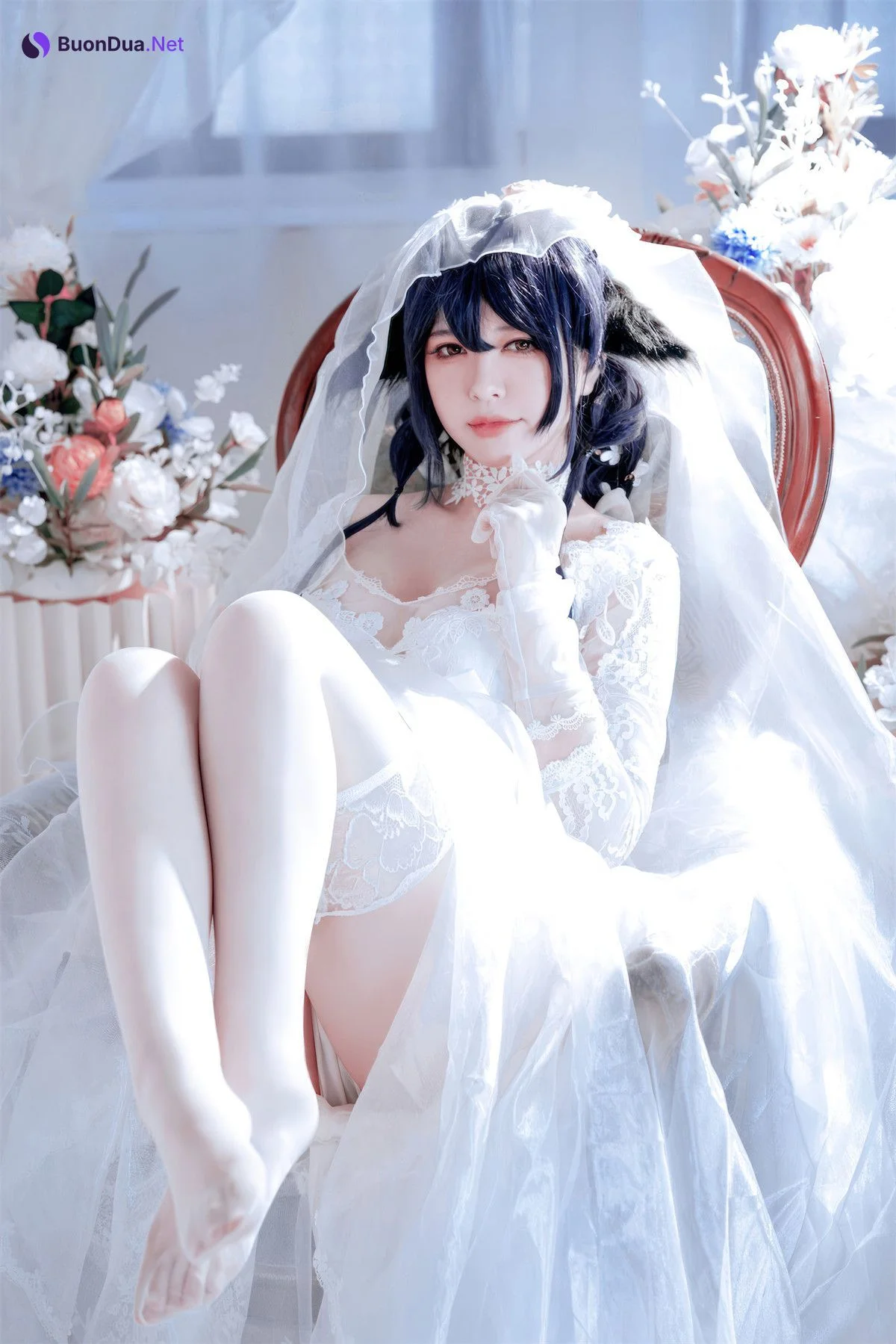 Cosplay 半半子Banbanko 碧蓝航线 吾妻花嫁 - Photo 9