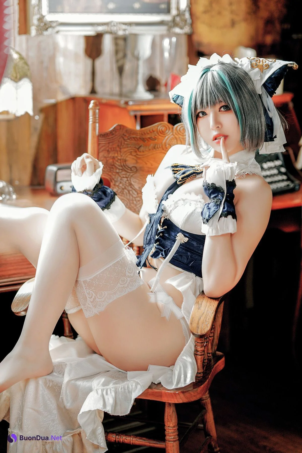 Cosplay 半半子Banbanko 碧蓝航线 柴郡抱枕 - Photo 3