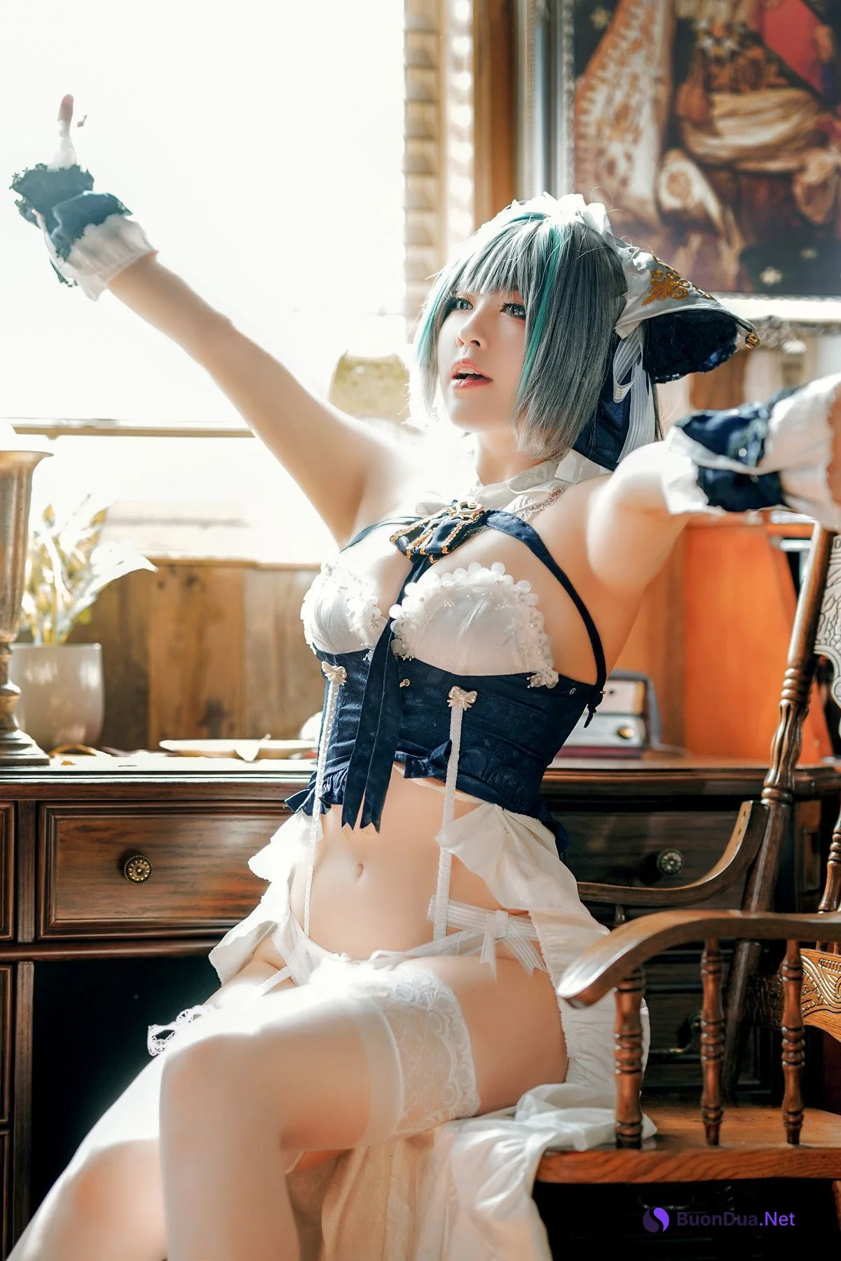 Cosplay 半半子Banbanko 碧蓝航线 柴郡抱枕 - Photo 6