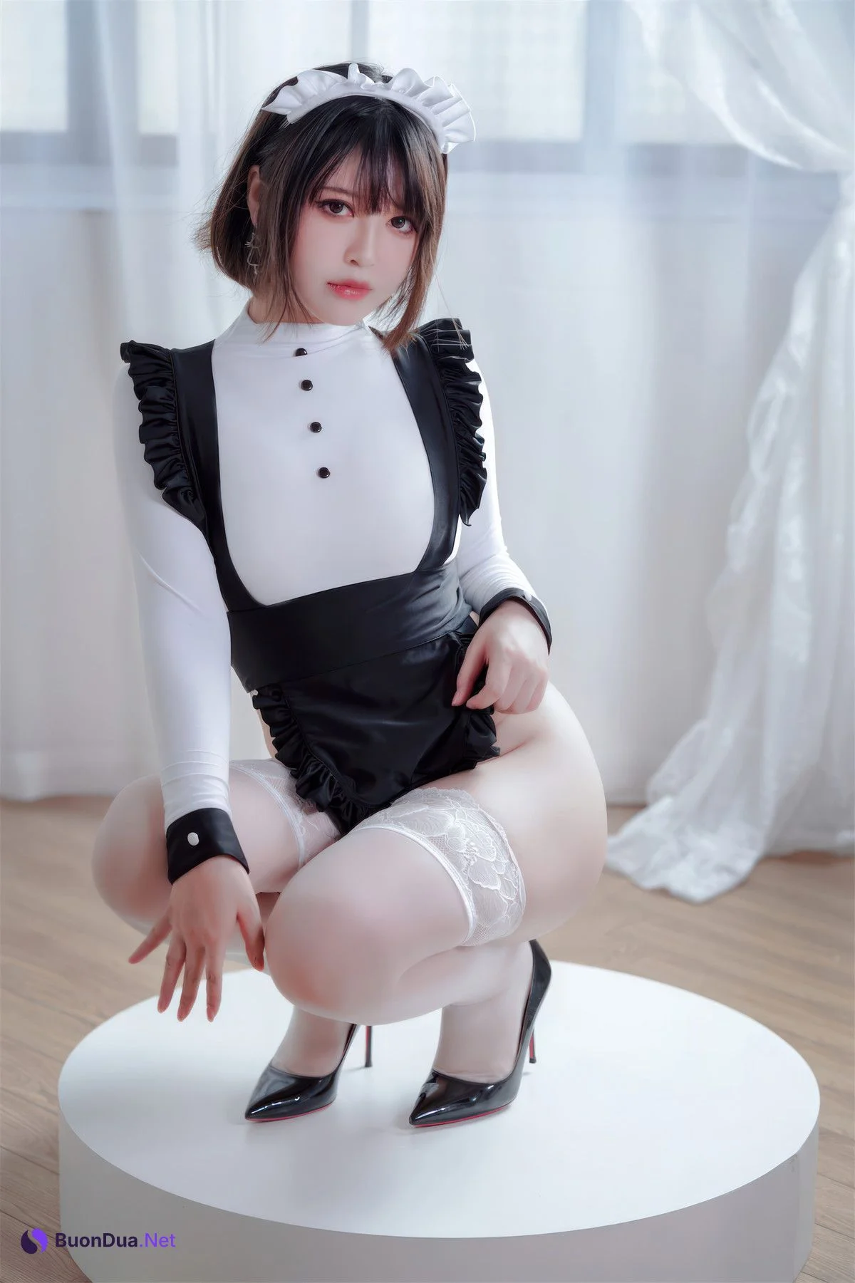 Cosplay 半半子Banbanko 纯白女仆 - Photo 10