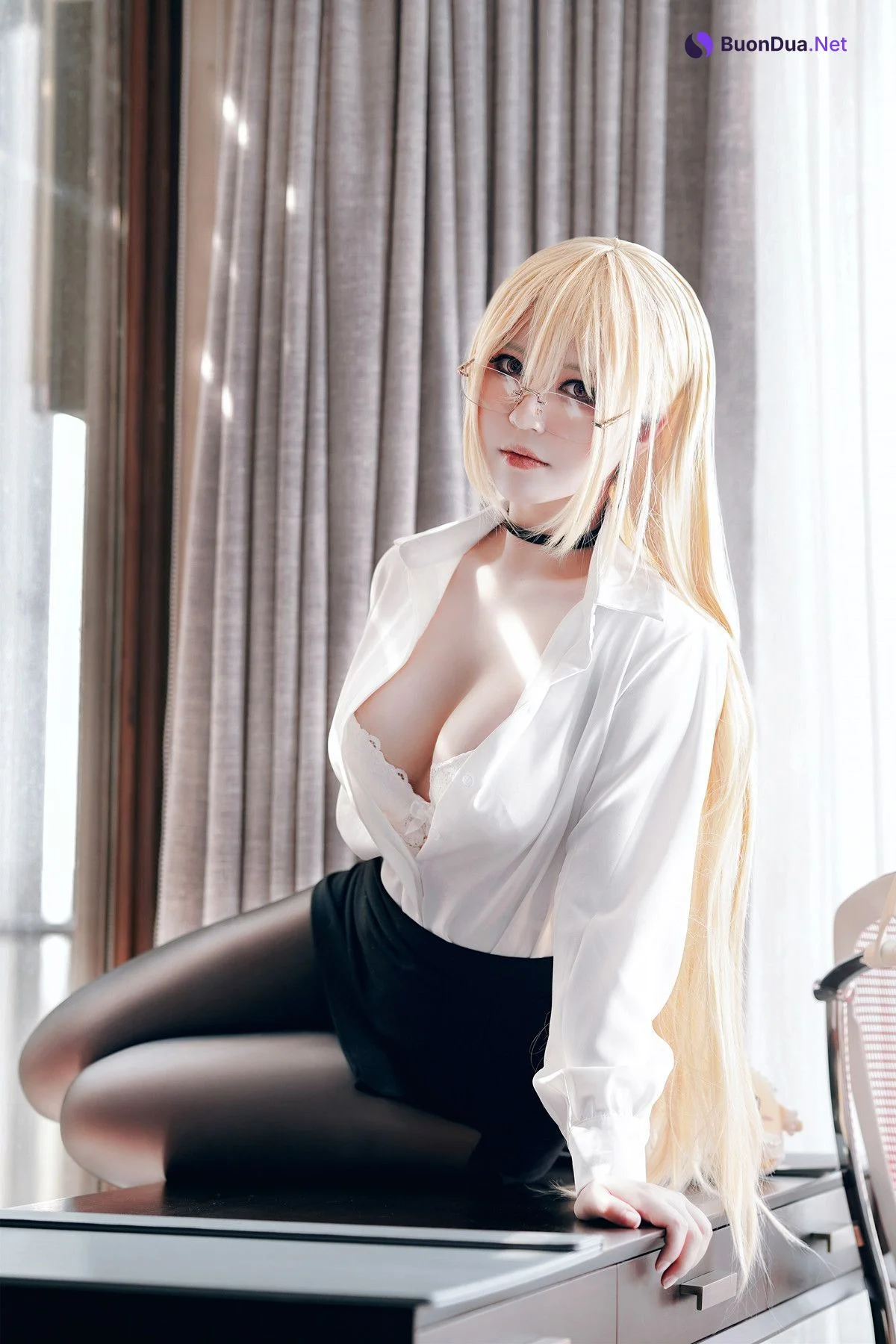 Cosplay 半半子Banbanko 碧蓝航线 怨仇OL - Photo 18