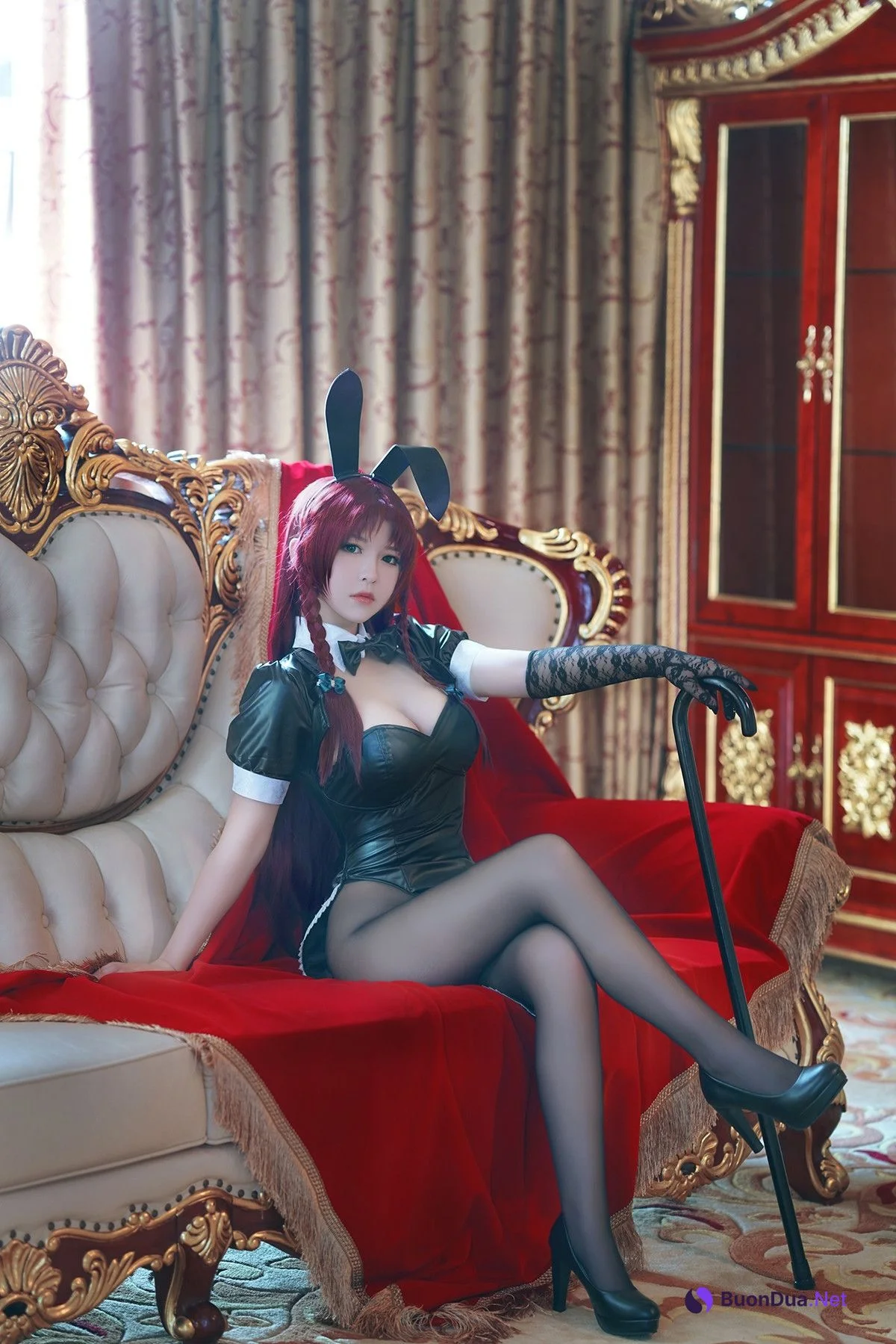 Cosplay 半半子Banbanko 索索 Sophia 红美铃 十六夜咲夜 - Photo 13