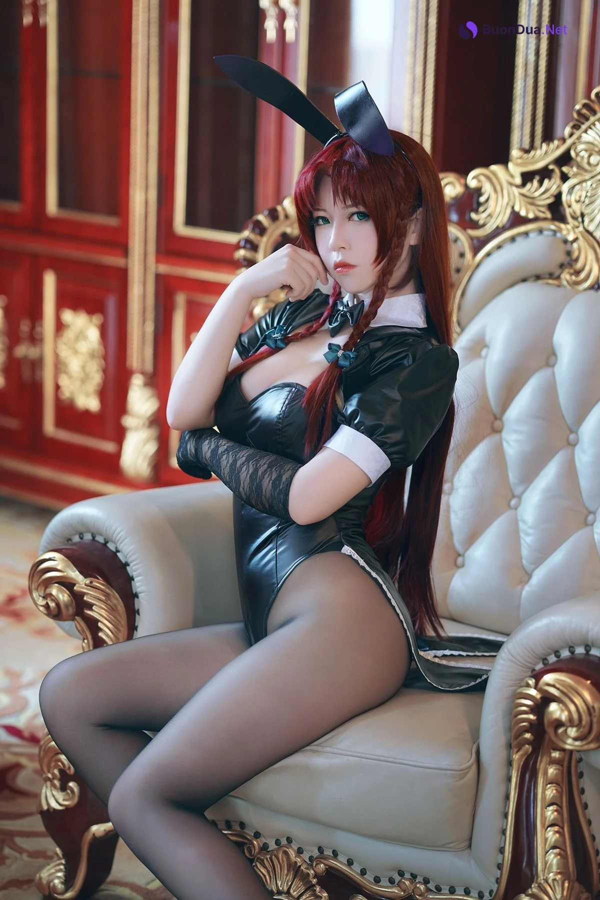 Cosplay 半半子Banbanko 索索 Sophia 红美铃 十六夜咲夜 - Photo 17