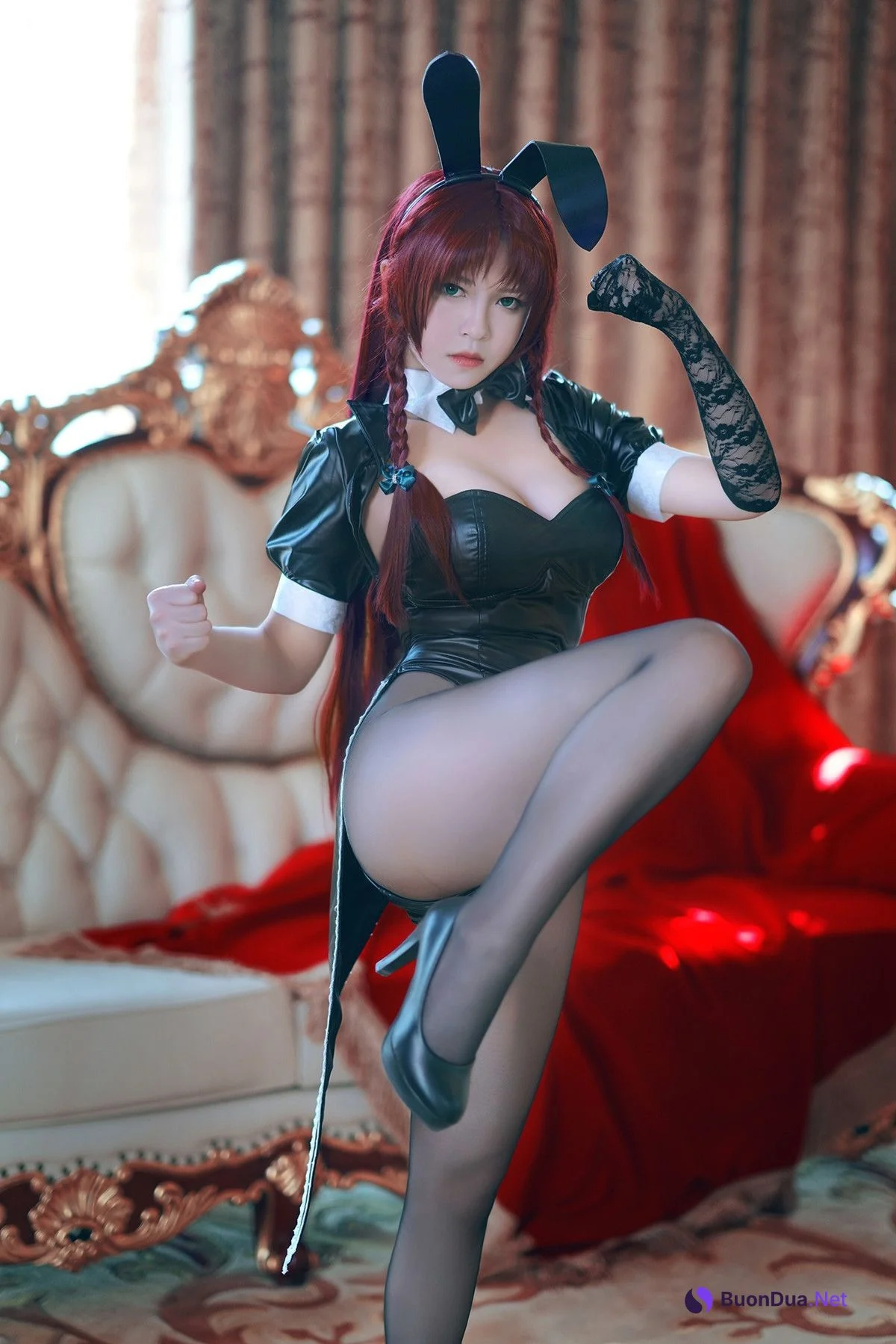 Cosplay 半半子Banbanko 索索 Sophia 红美铃 十六夜咲夜 - Photo 20