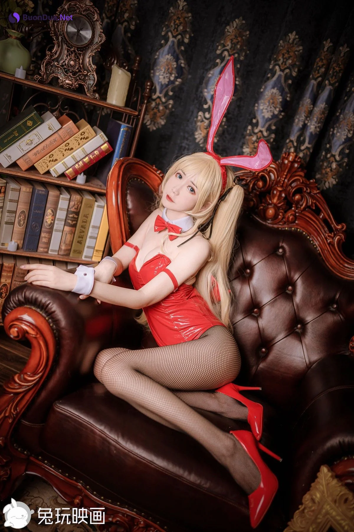兔玩映画 Cosplay 兔女郎 红黑 - Photo 11