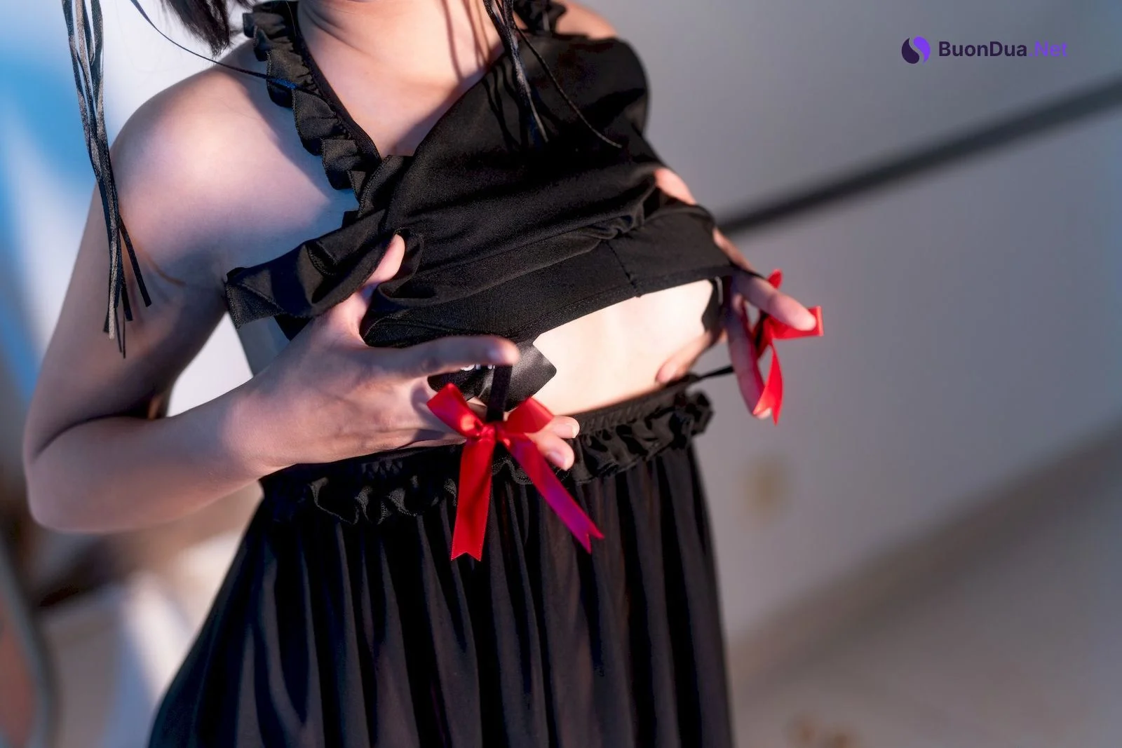 蠢沫沫 Cosplay 黑睡裙 Black Nightdress - Photo 10