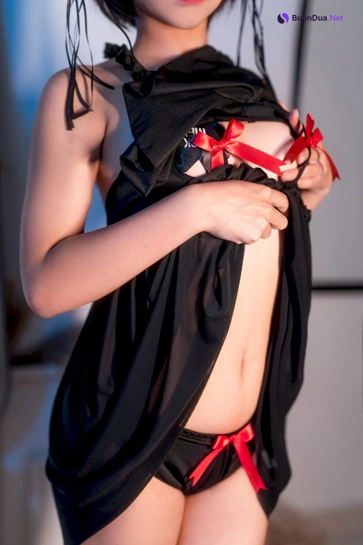 蠢沫沫 Cosplay 黑睡裙 Black Nightdress - Photo 8