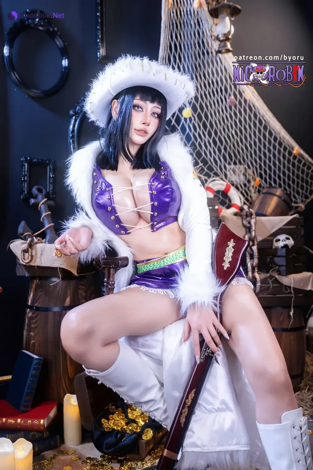 Cosplay 日本性感萝莉Byoru – 海贼王 妮可·罗宾 - 사진 12