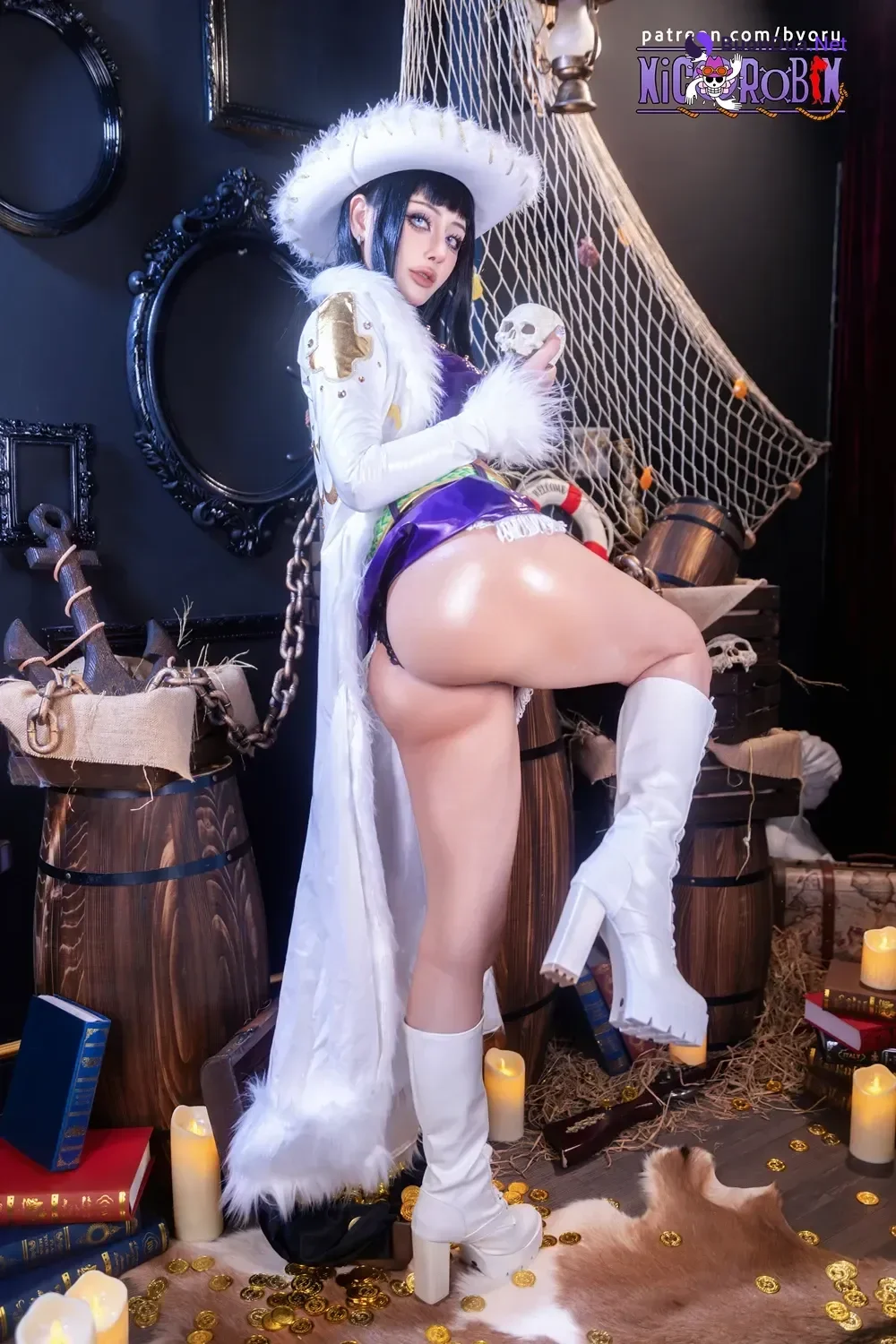 Cosplay 日本性感萝莉Byoru – 海贼王 妮可·罗宾 - 사진 6