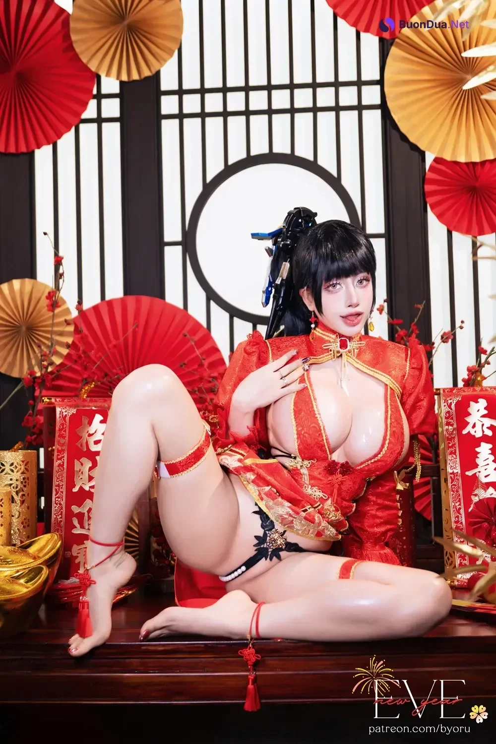 Cosplay 日本性感萝莉Byoru – Eve New Year Qipao - Photo 10