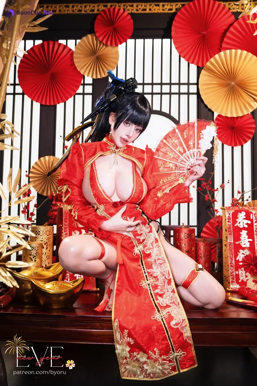 Cosplay 日本性感萝莉Byoru – Eve New Year Qipao - Photo 11