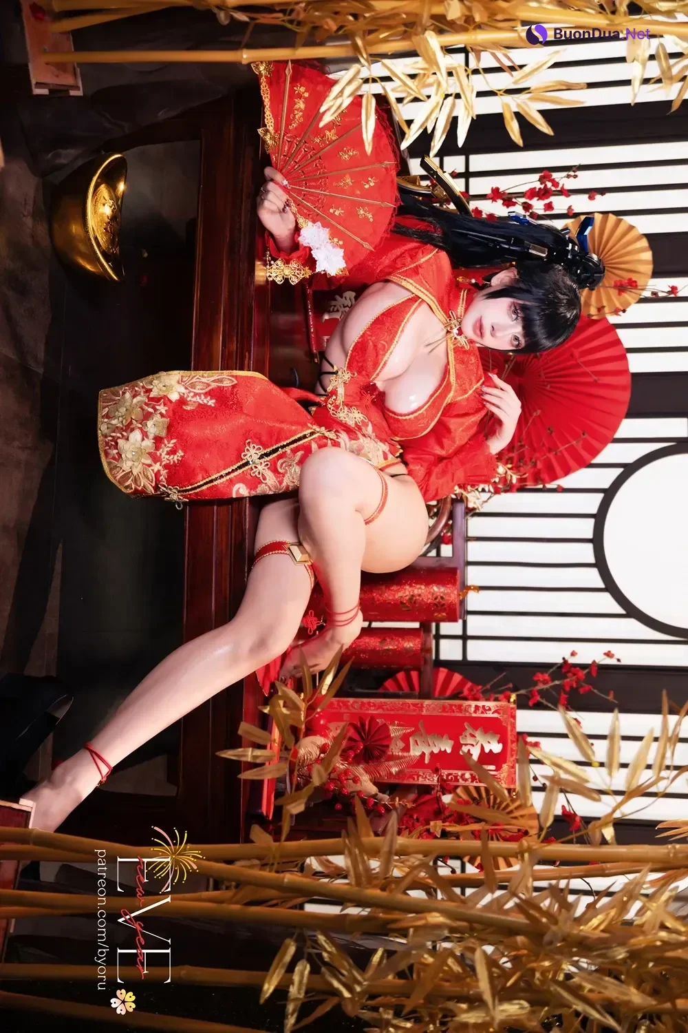 Cosplay 日本性感萝莉Byoru – Eve New Year Qipao - Photo 15