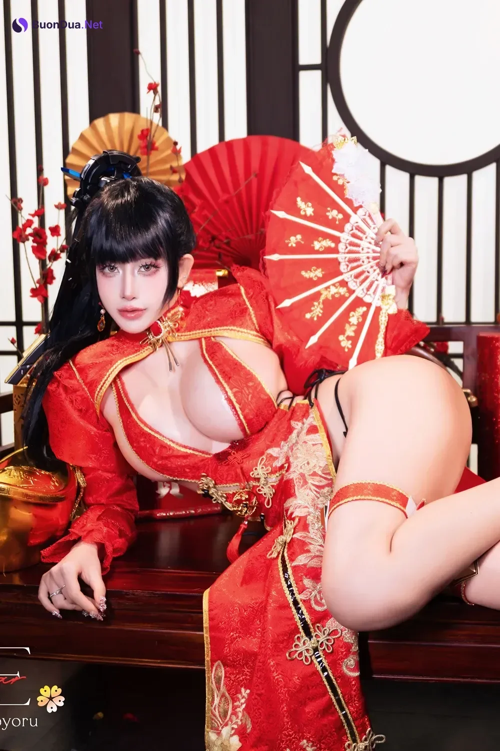 Cosplay 日本性感萝莉Byoru – Eve New Year Qipao - Photo 17