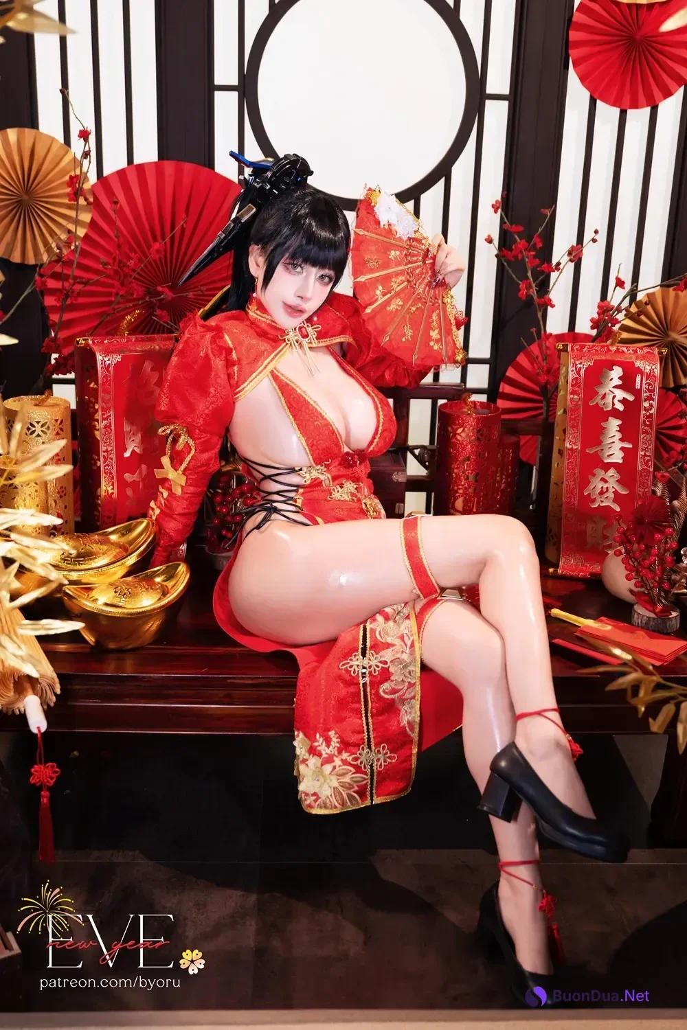Cosplay 日本性感萝莉Byoru – Eve New Year Qipao - Photo 2