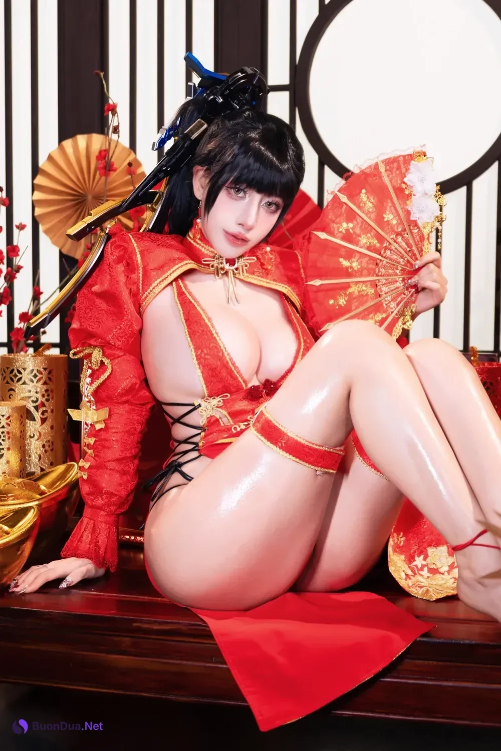 Cosplay 日本性感萝莉Byoru – Eve New Year Qipao - Photo 5