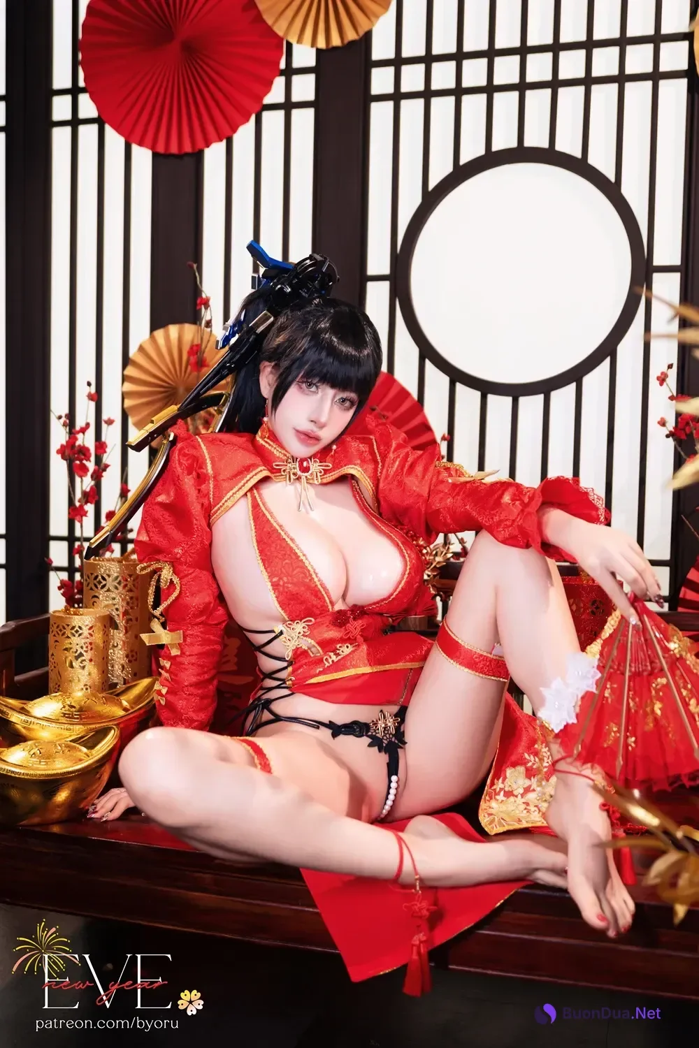 Cosplay 日本性感萝莉Byoru – Eve New Year Qipao - Photo 8