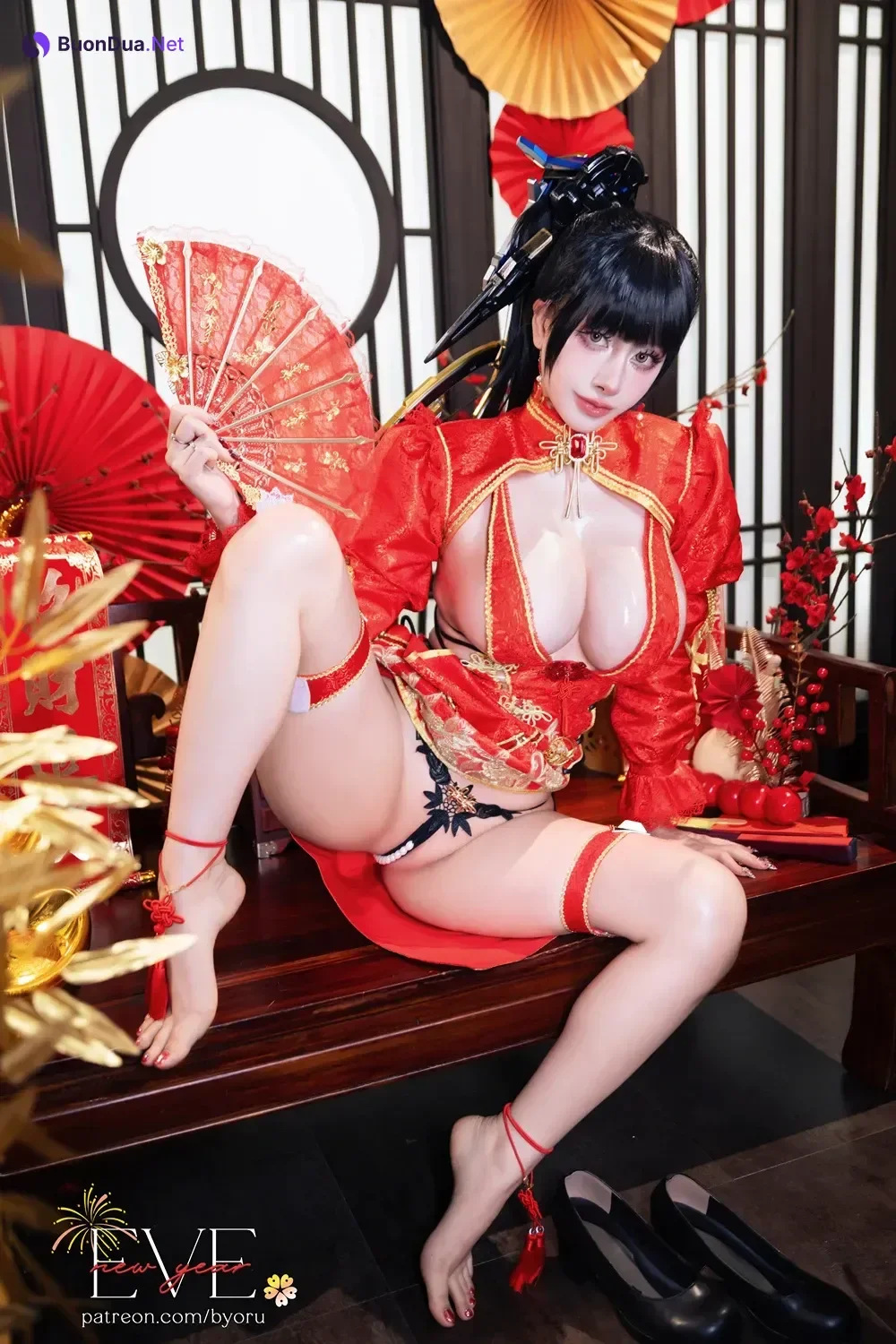 Cosplay 日本性感萝莉Byoru – Eve New Year Qipao - Photo 9