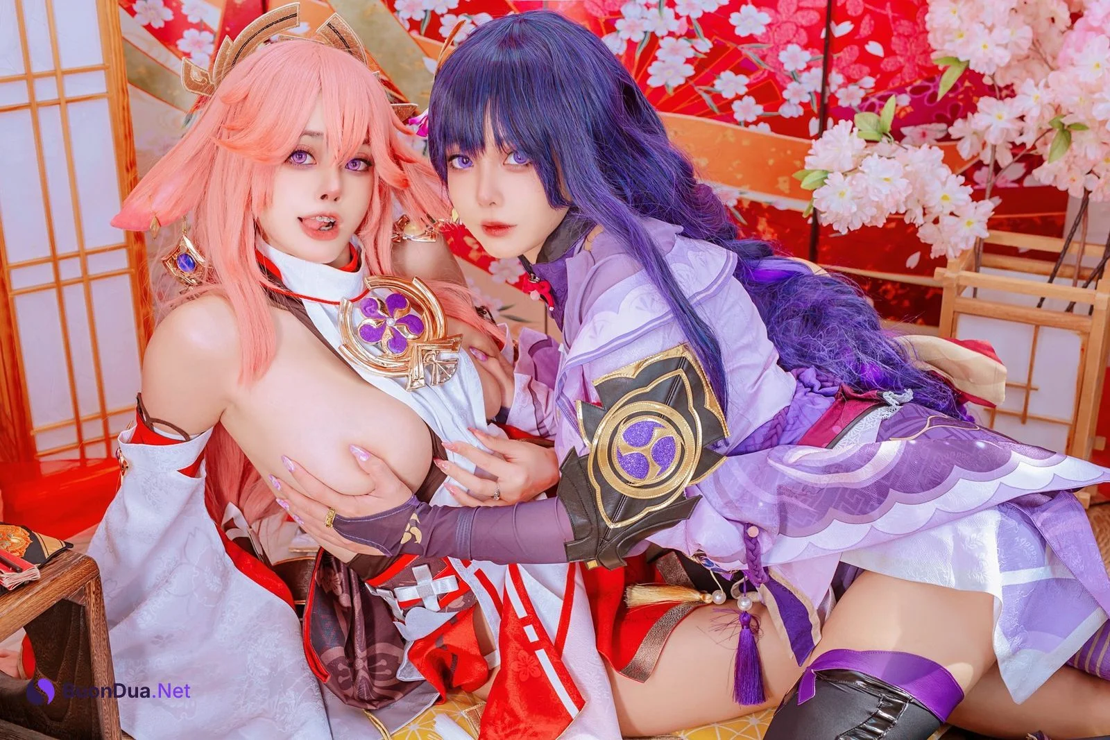Cosplay 日本性感萝莉Byoru 八重神子 雷電将軍 Set.01 - Photo 13