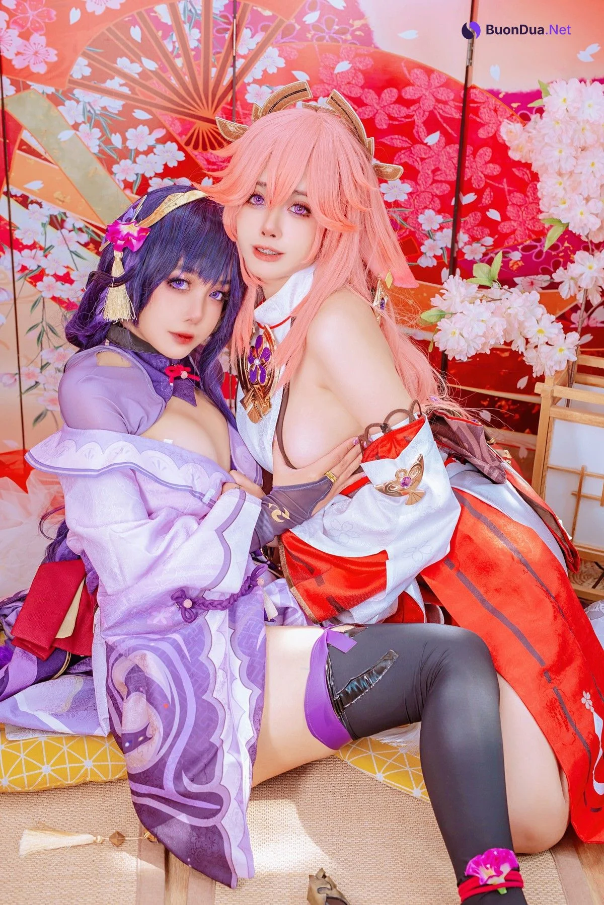 Cosplay 日本性感萝莉Byoru 八重神子 雷電将軍 Set.01 - Photo 15