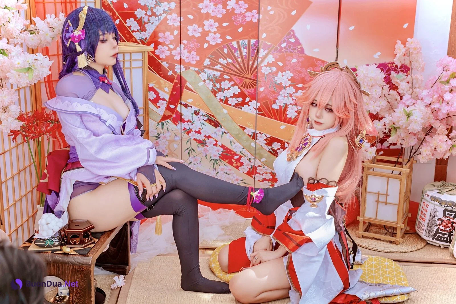 Cosplay 日本性感萝莉Byoru 八重神子 雷電将軍 Set.01 - Photo 17