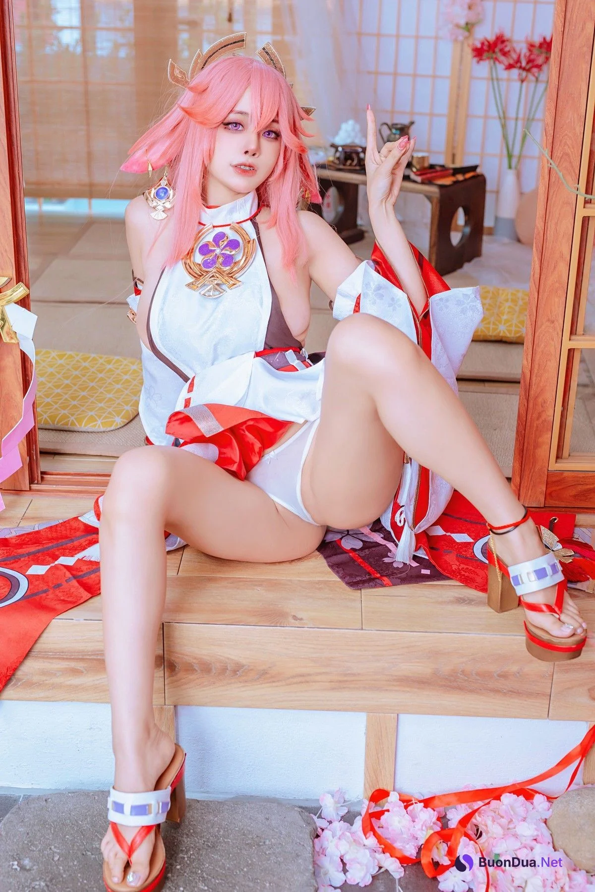 Cosplay 日本性感萝莉Byoru 八重神子 雷電将軍 Set.01 - Photo 9