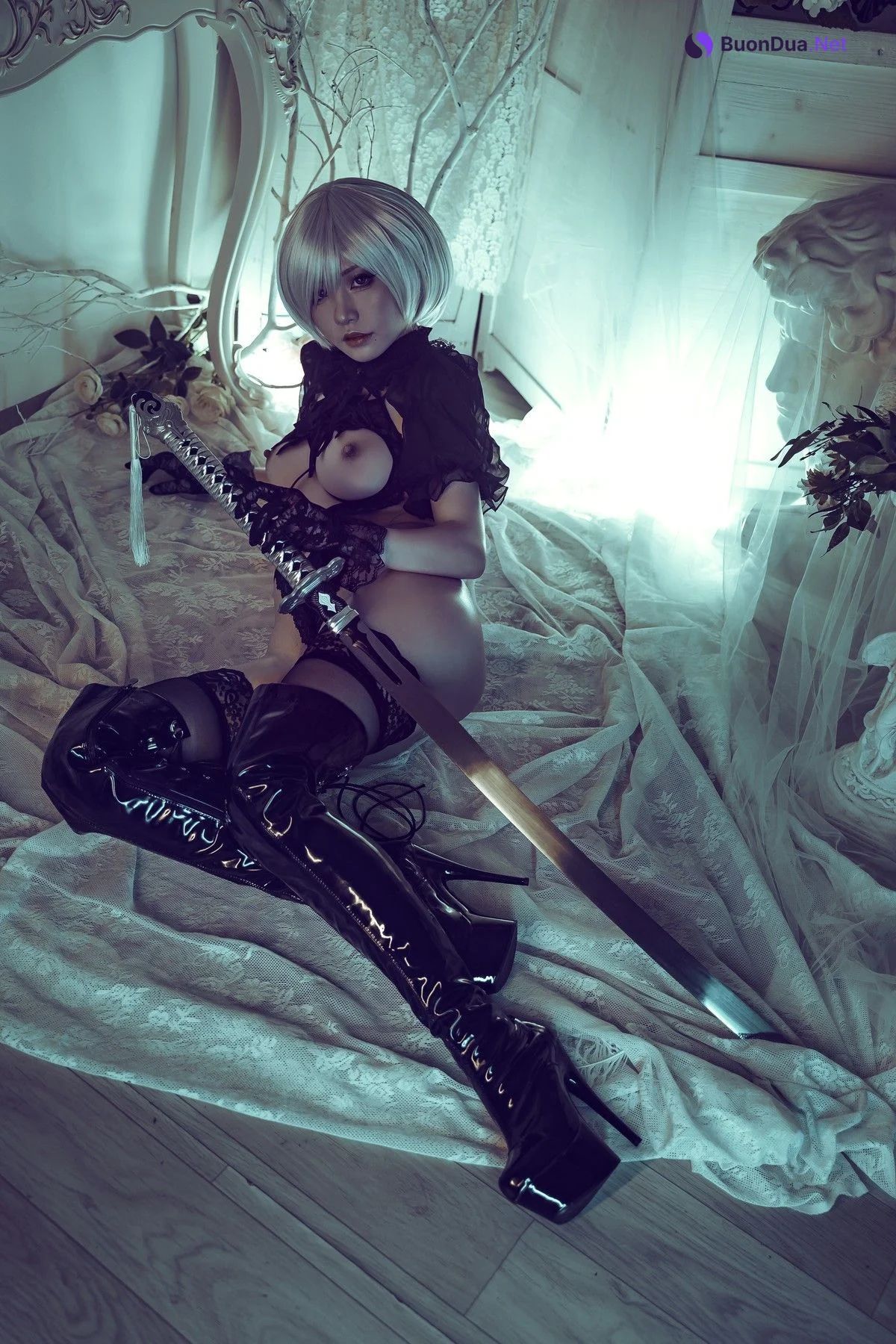 爆机少女喵小吉 Cosplay 尼尔机械纪元 花嫁 - Photo 12