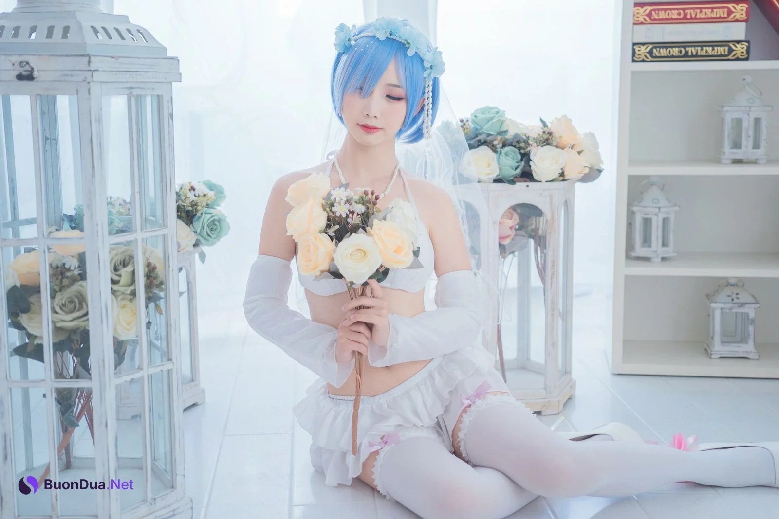 Cosplay 面饼仙儿 花嫁蕾姆 - Photo 13