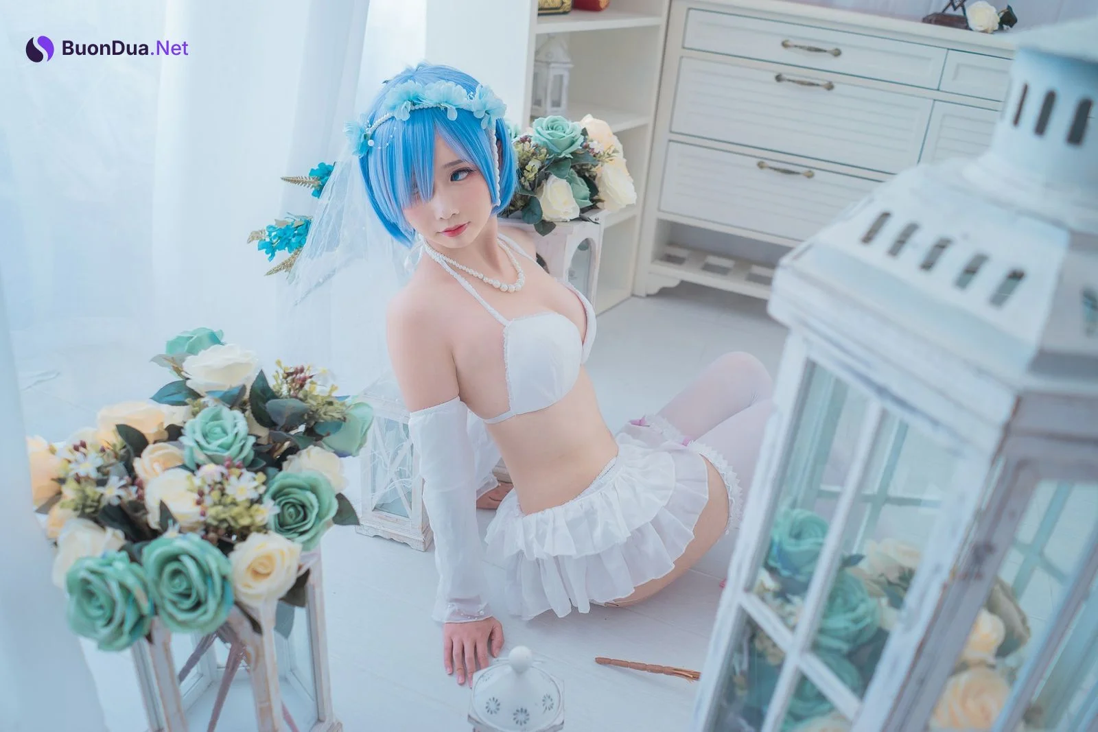 Cosplay 面饼仙儿 花嫁蕾姆 - Photo 14