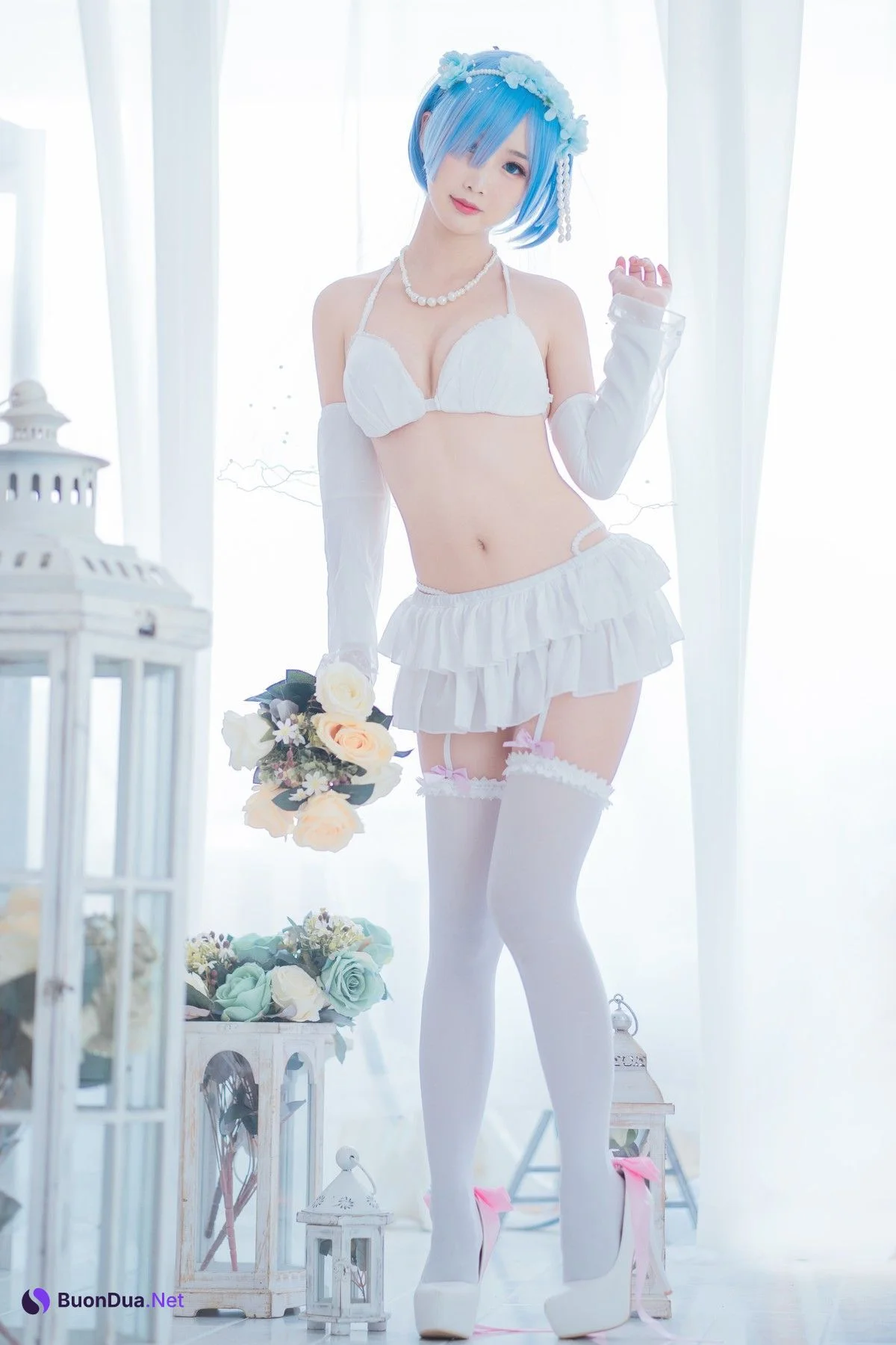 Cosplay 面饼仙儿 花嫁蕾姆 - Photo 17