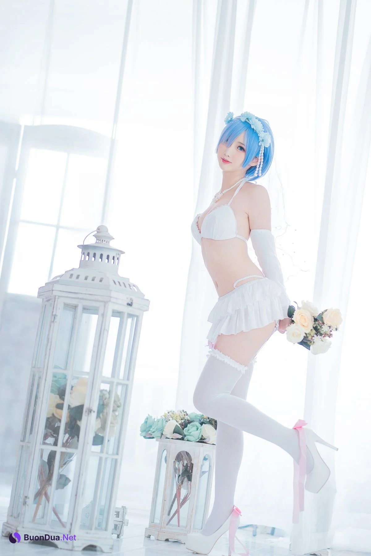 Cosplay 面饼仙儿 花嫁蕾姆 - Photo 18