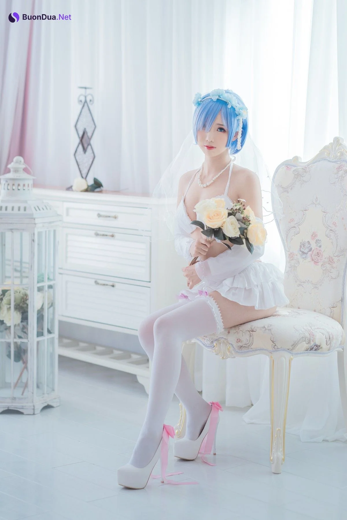 Cosplay 面饼仙儿 花嫁蕾姆 - Photo 5