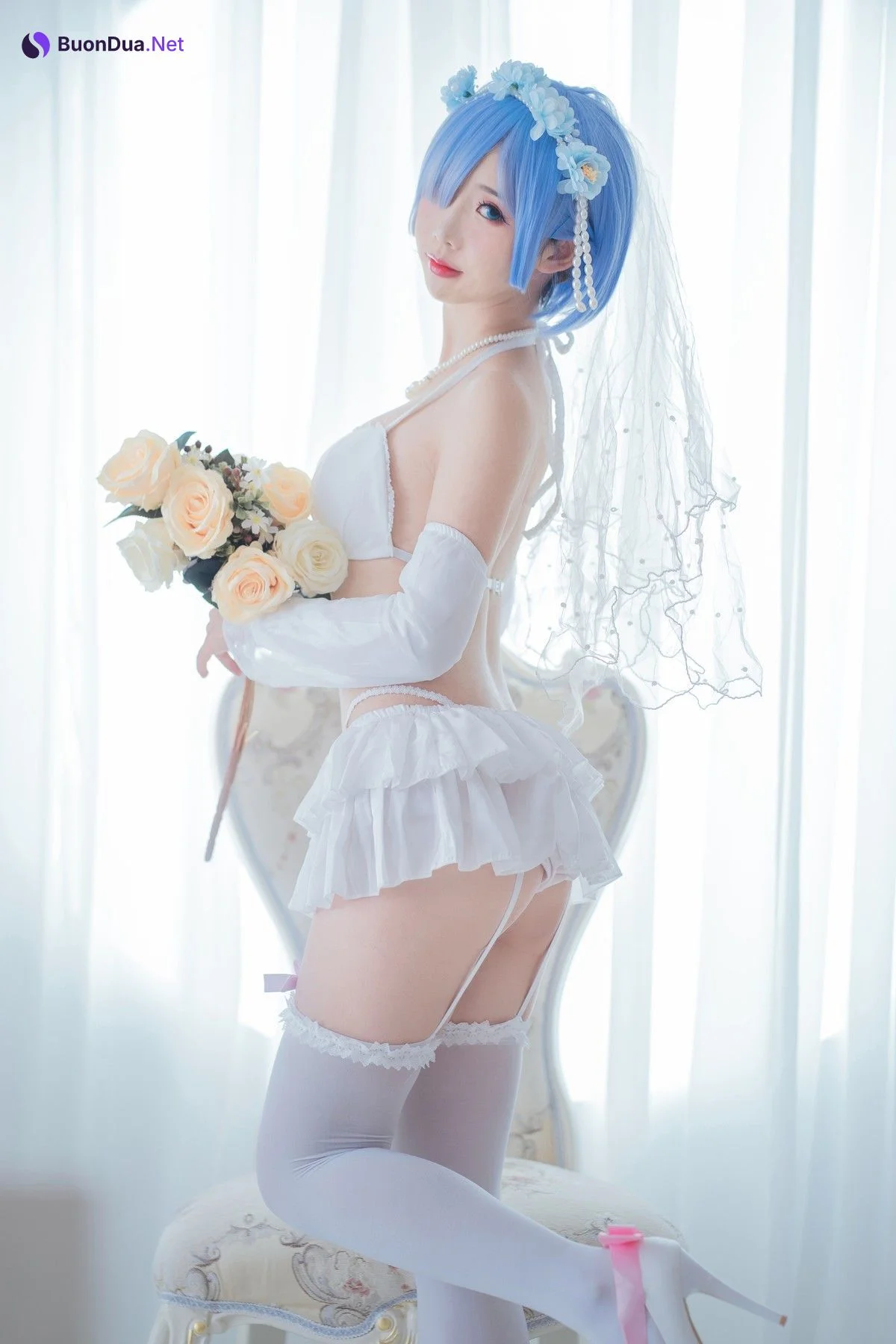 Cosplay 面饼仙儿 花嫁蕾姆 - Photo 6