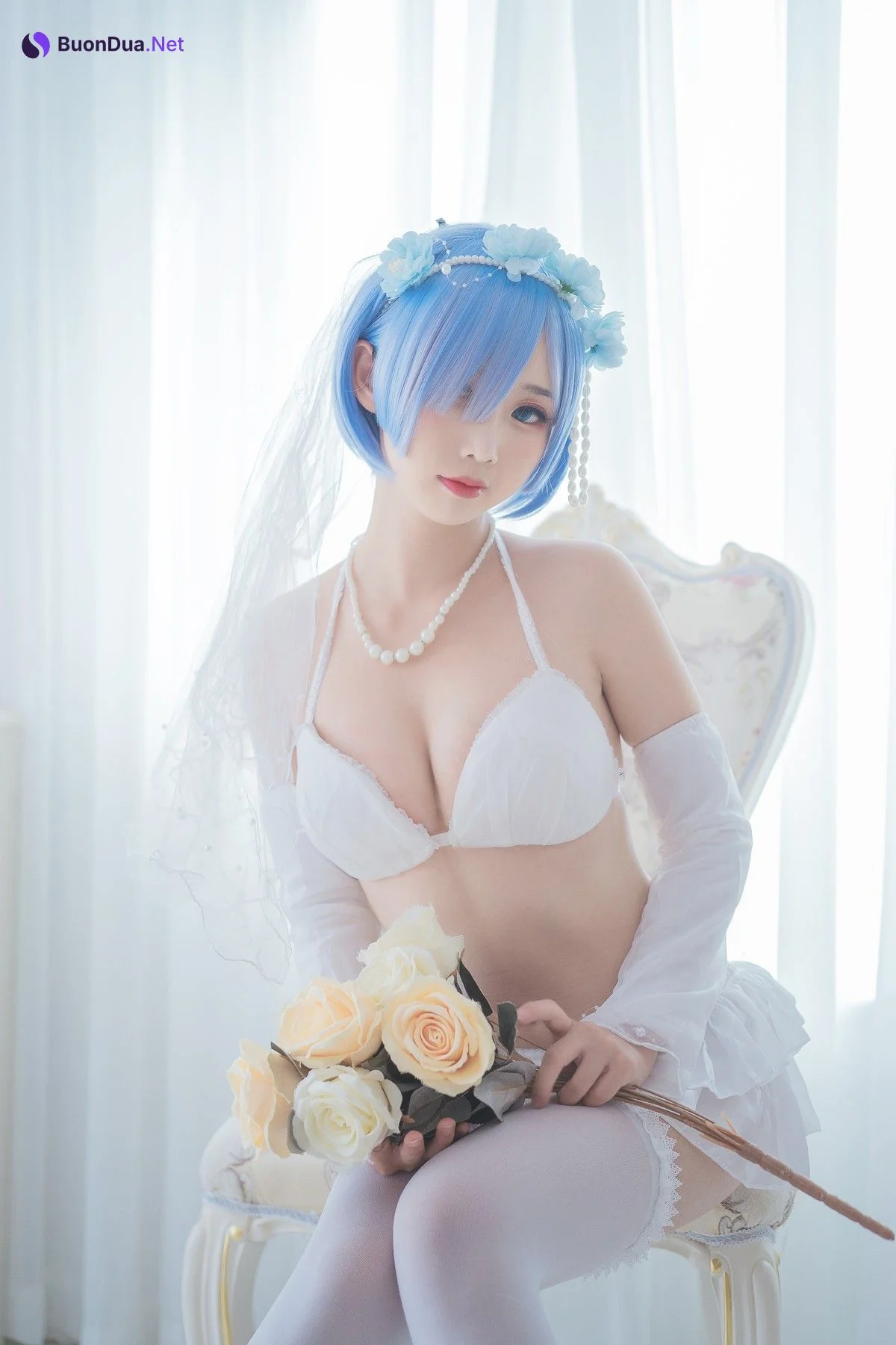 Cosplay 面饼仙儿 花嫁蕾姆 - Photo 8
