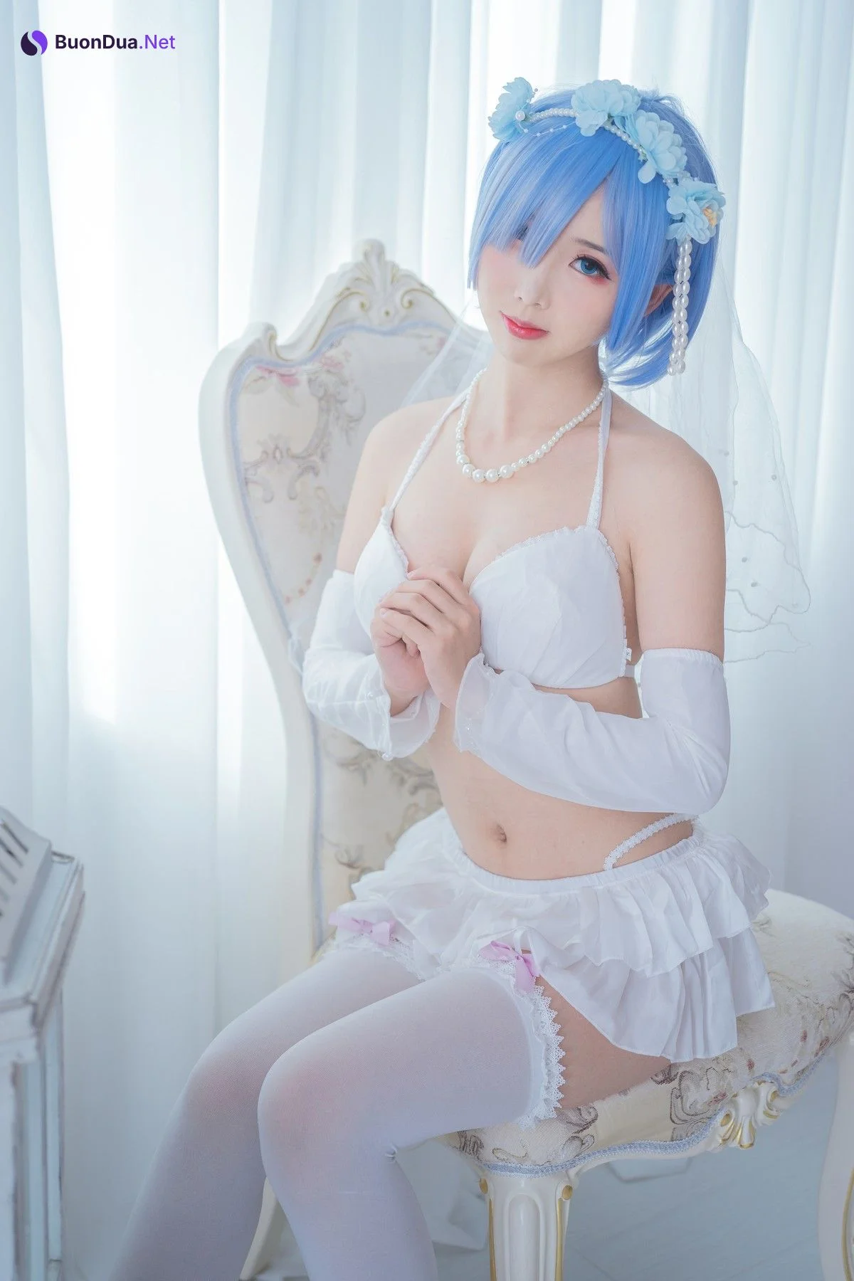 Cosplay 面饼仙儿 花嫁蕾姆 - Photo 9