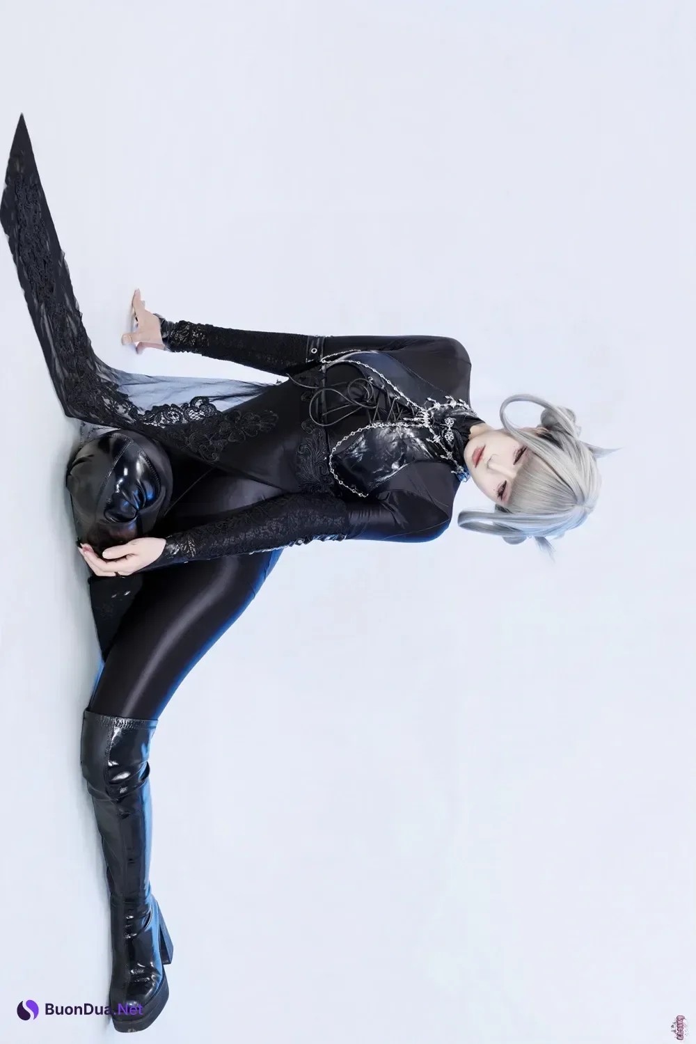 Cosplay 柒柒要乖哦 – 黑靡烟旗袍 - Photo 11