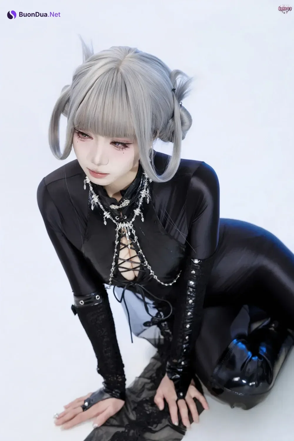 Cosplay 柒柒要乖哦 – 黑靡烟旗袍 - Photo 16