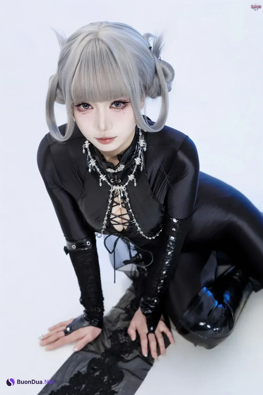 Cosplay 柒柒要乖哦 – 黑靡烟旗袍 - Photo 17