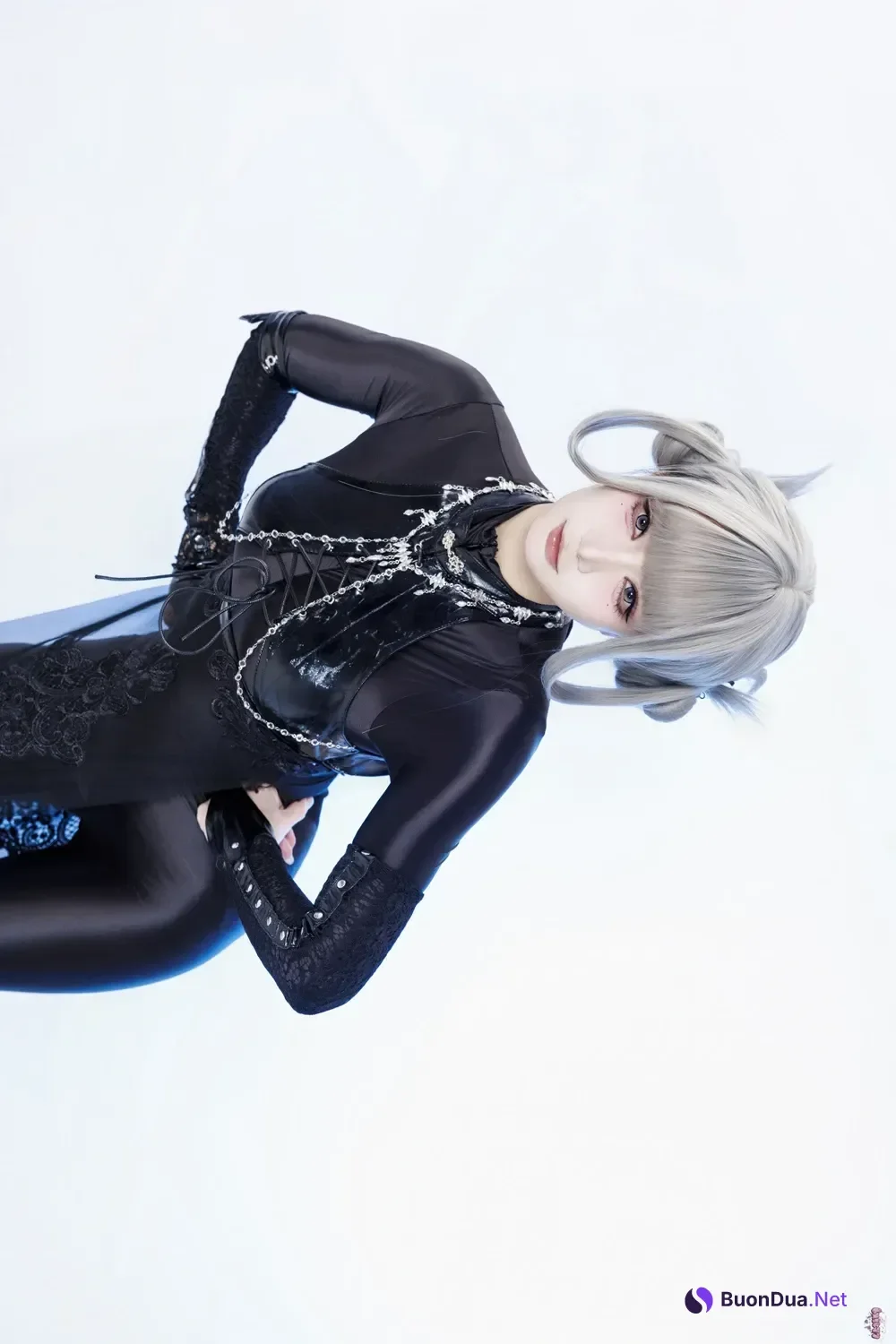 Cosplay 柒柒要乖哦 – 黑靡烟旗袍 - Photo 3