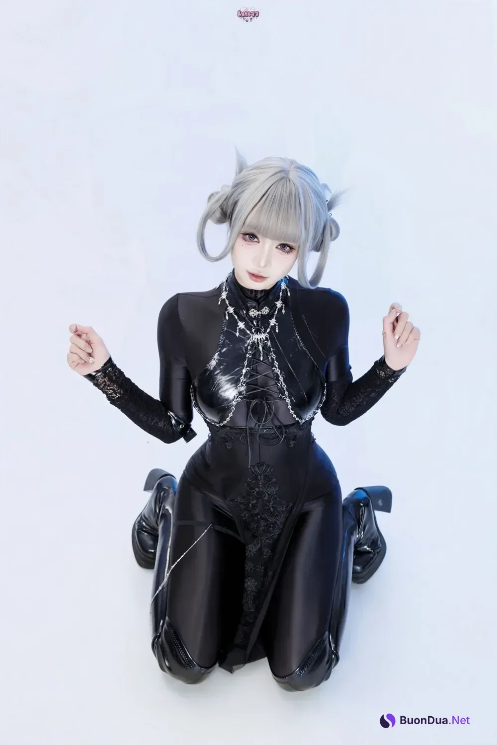Cosplay 柒柒要乖哦 – 黑靡烟旗袍 - Photo 9