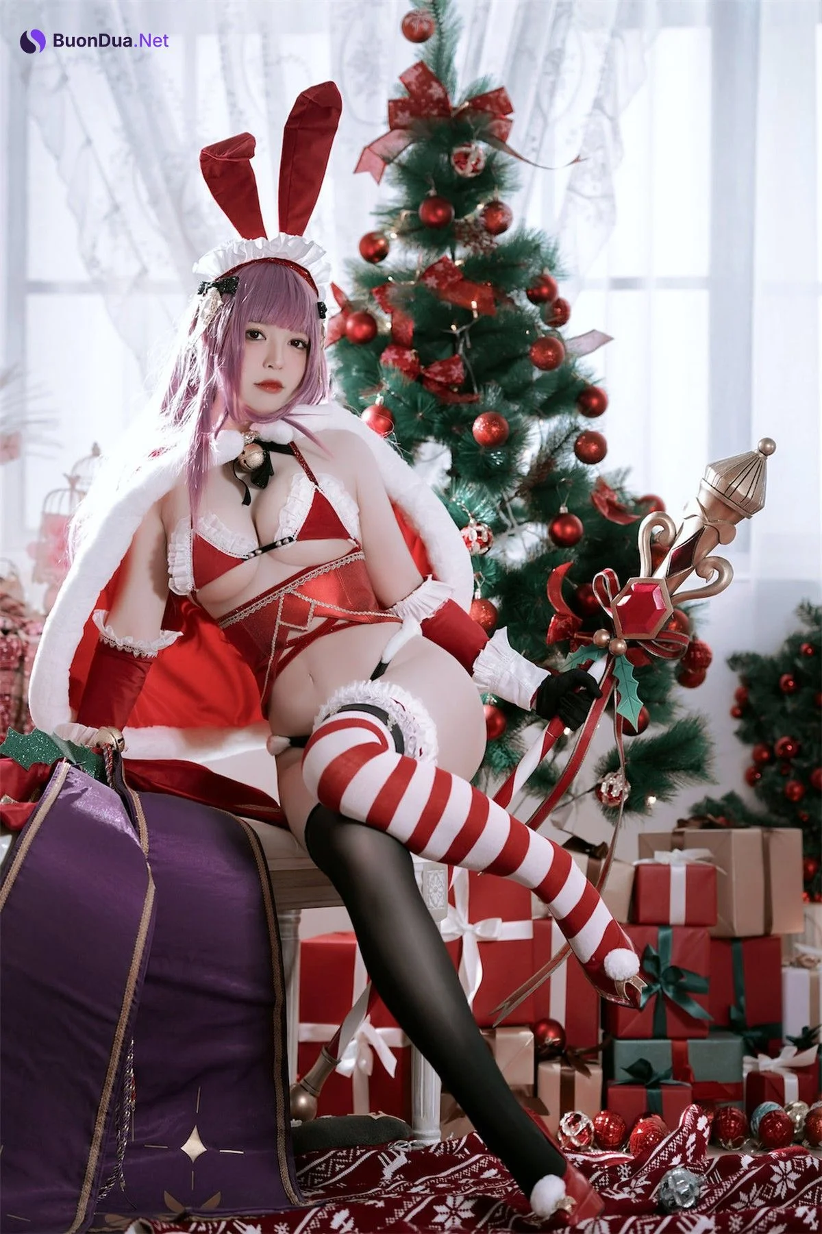 Cosplay 半半子 Christmas Bunny Aike - Photo 10