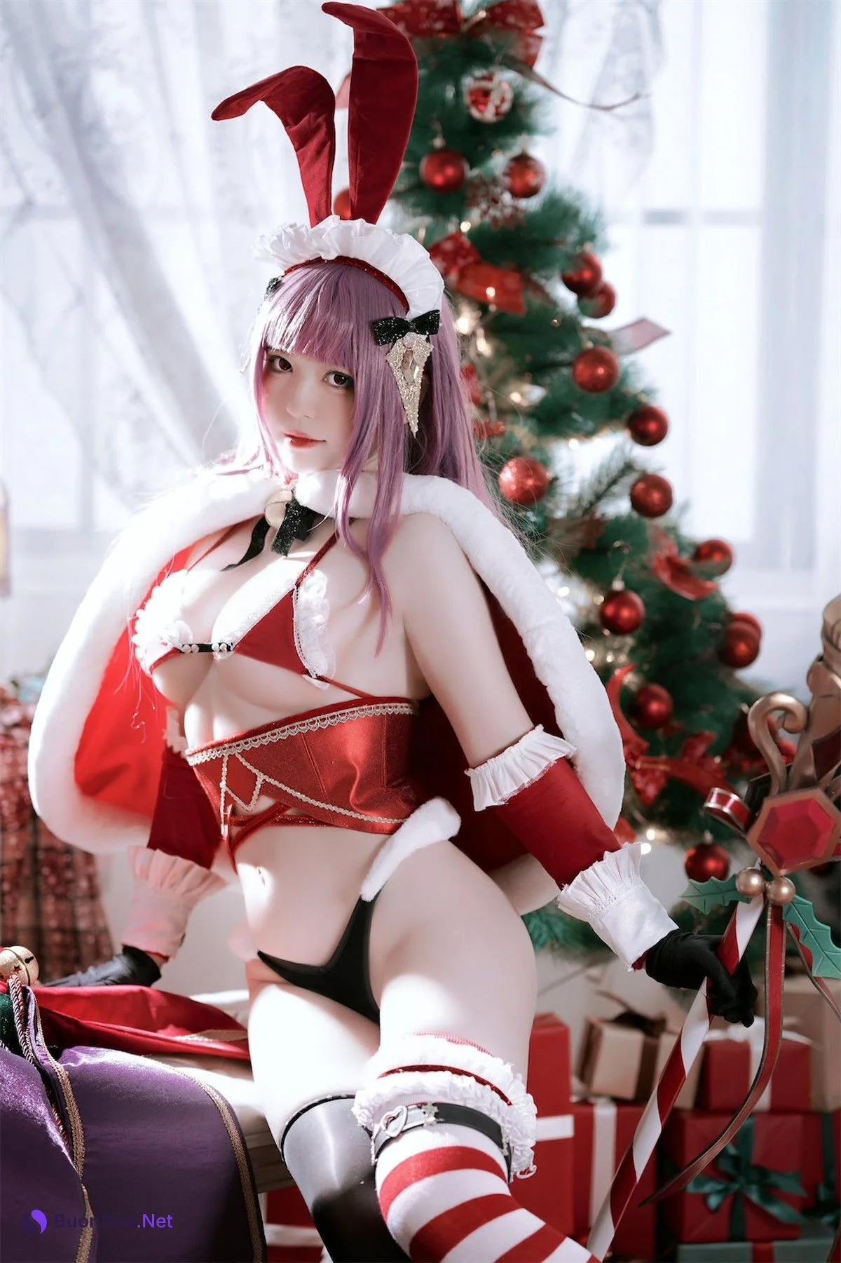 Cosplay 半半子 Christmas Bunny Aike - Photo 11