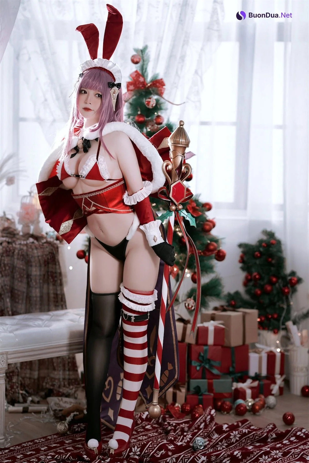 Cosplay 半半子 Christmas Bunny Aike - Photo 13