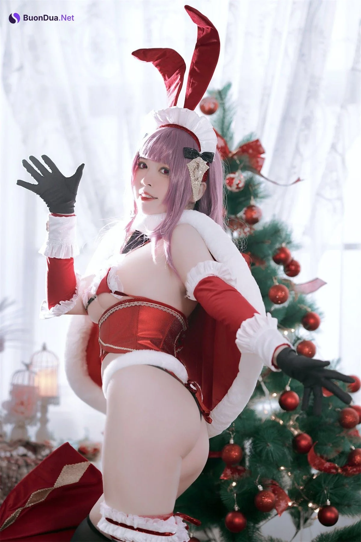 Cosplay 半半子 Christmas Bunny Aike - Photo 15