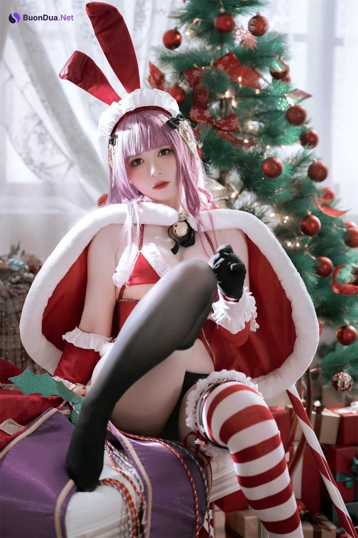 Cosplay 半半子 Christmas Bunny Aike - Photo 17