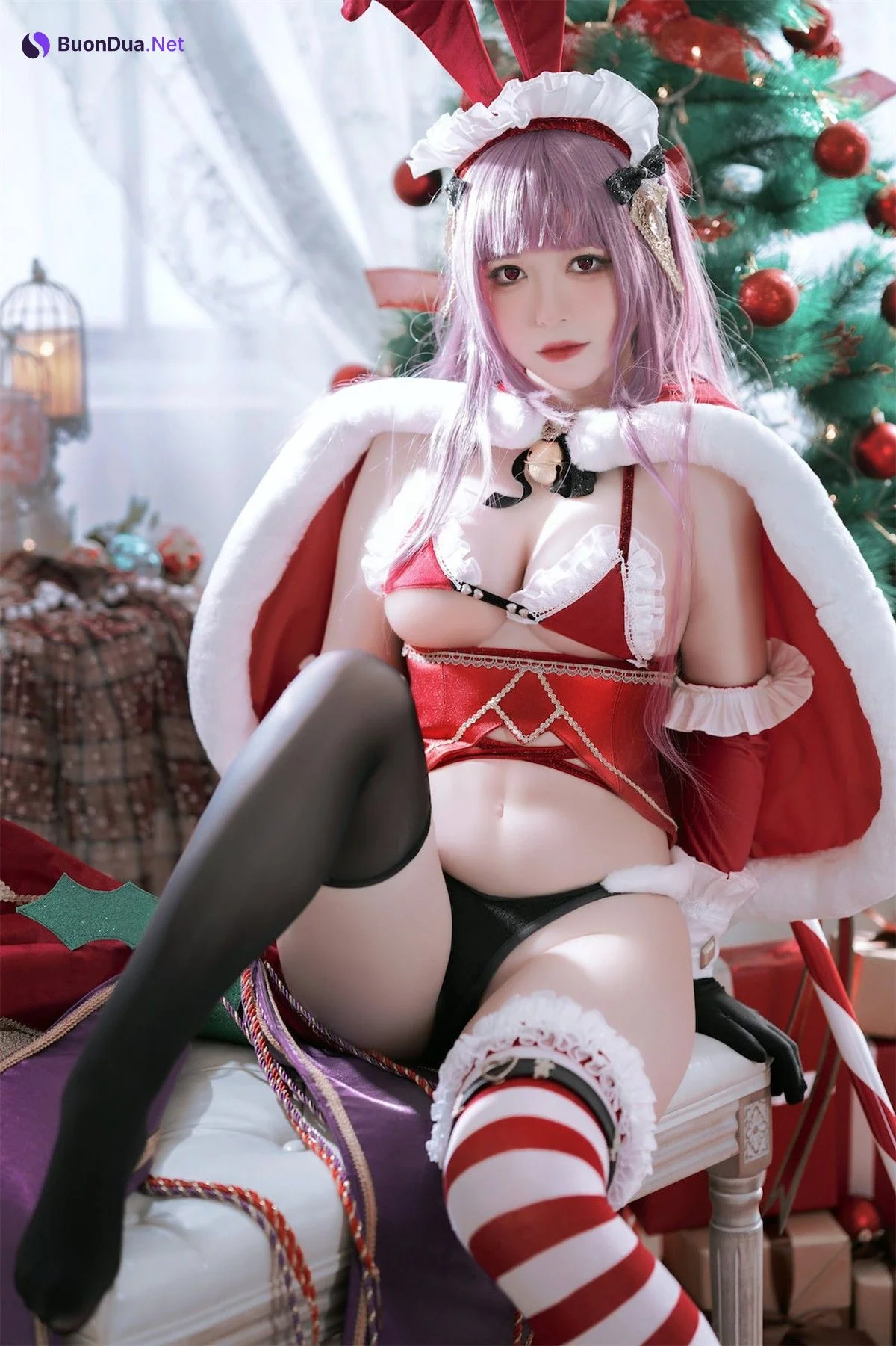 Cosplay 半半子 Christmas Bunny Aike - Photo 18