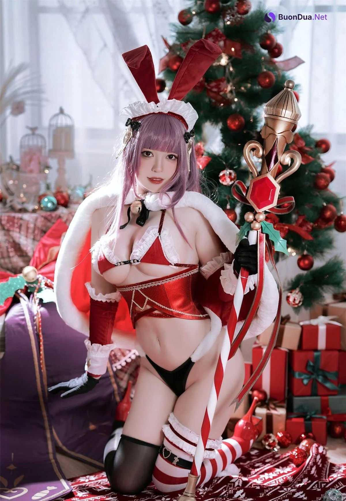 Cosplay 半半子 Christmas Bunny Aike - Photo 3