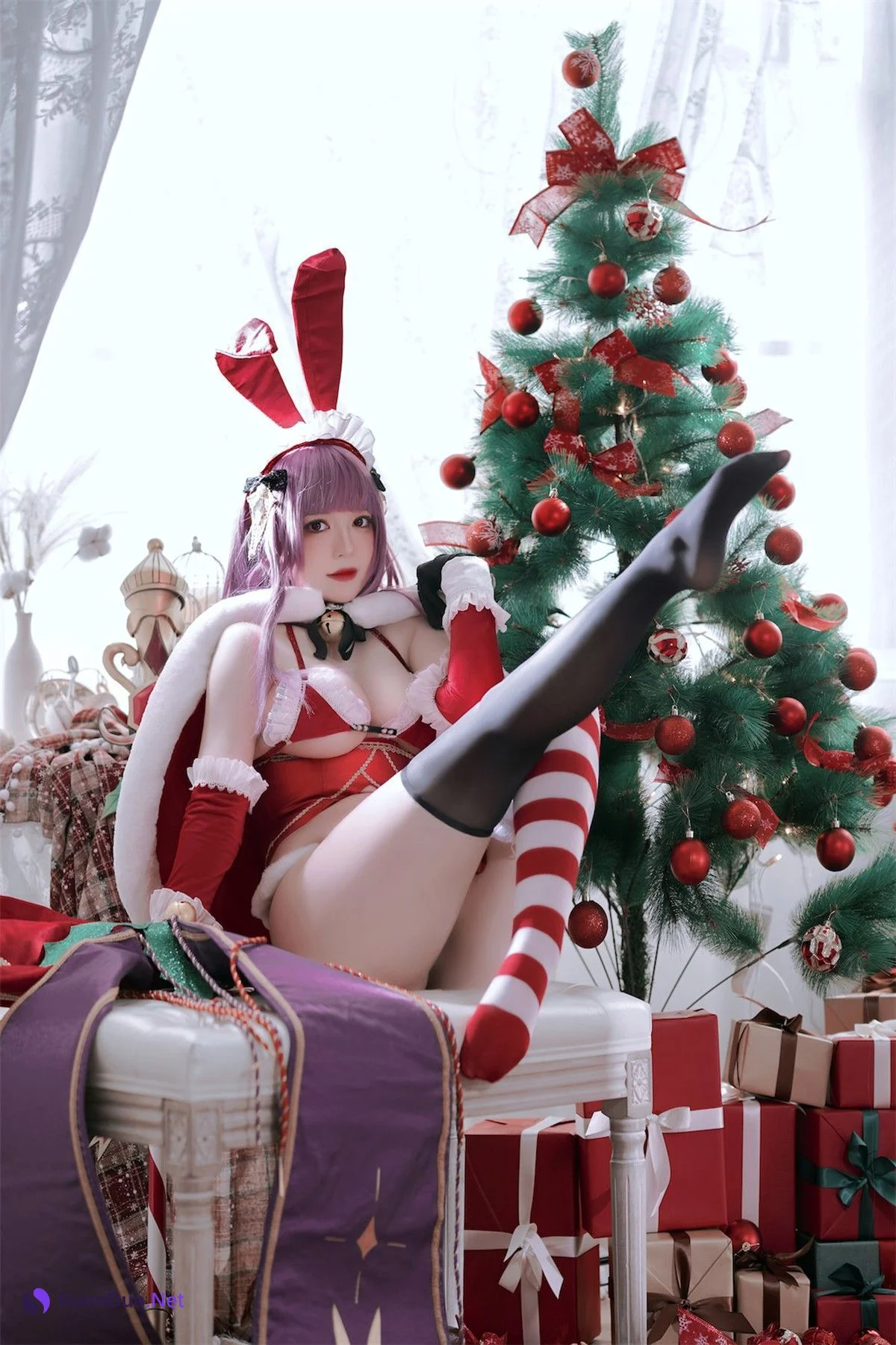 Cosplay 半半子 Christmas Bunny Aike - Photo 5