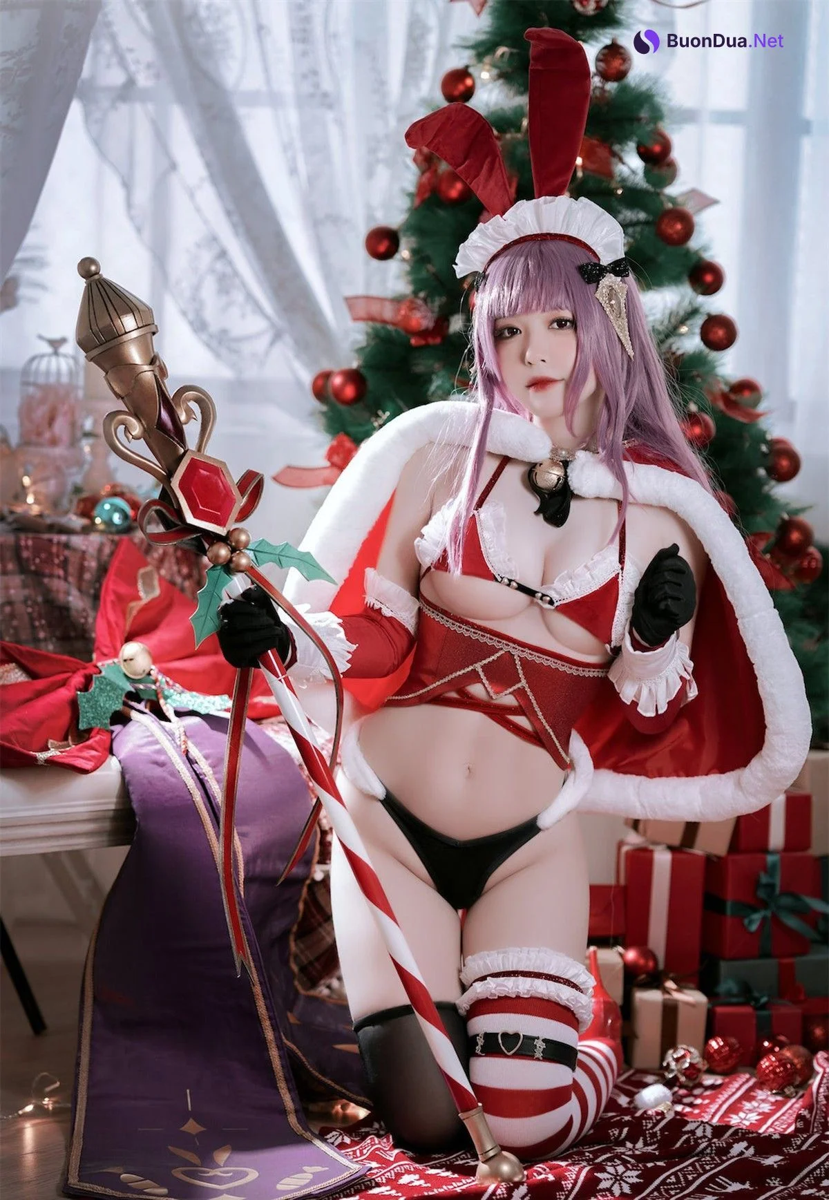 Cosplay 半半子 Christmas Bunny Aike - Photo 7